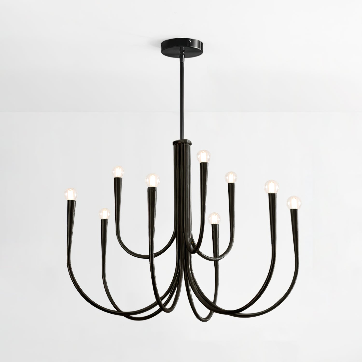 Swoop Arm Chandelier - Blowlighting
