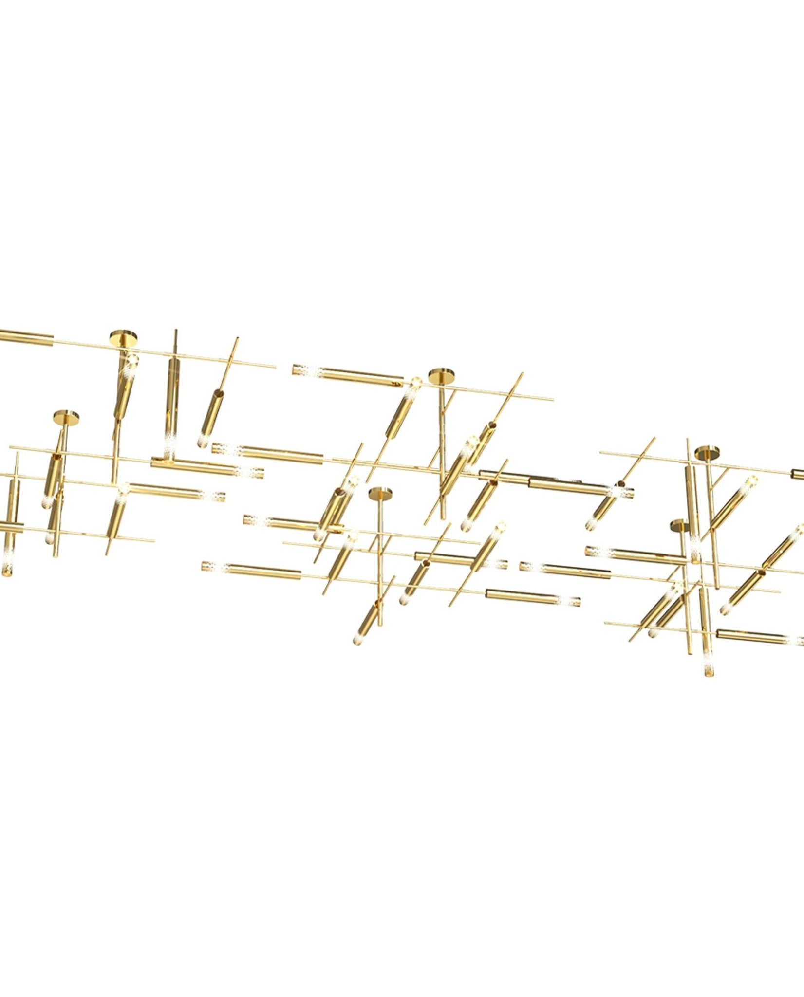 Ovynira Gold Rod Chandelier - Blowlighting