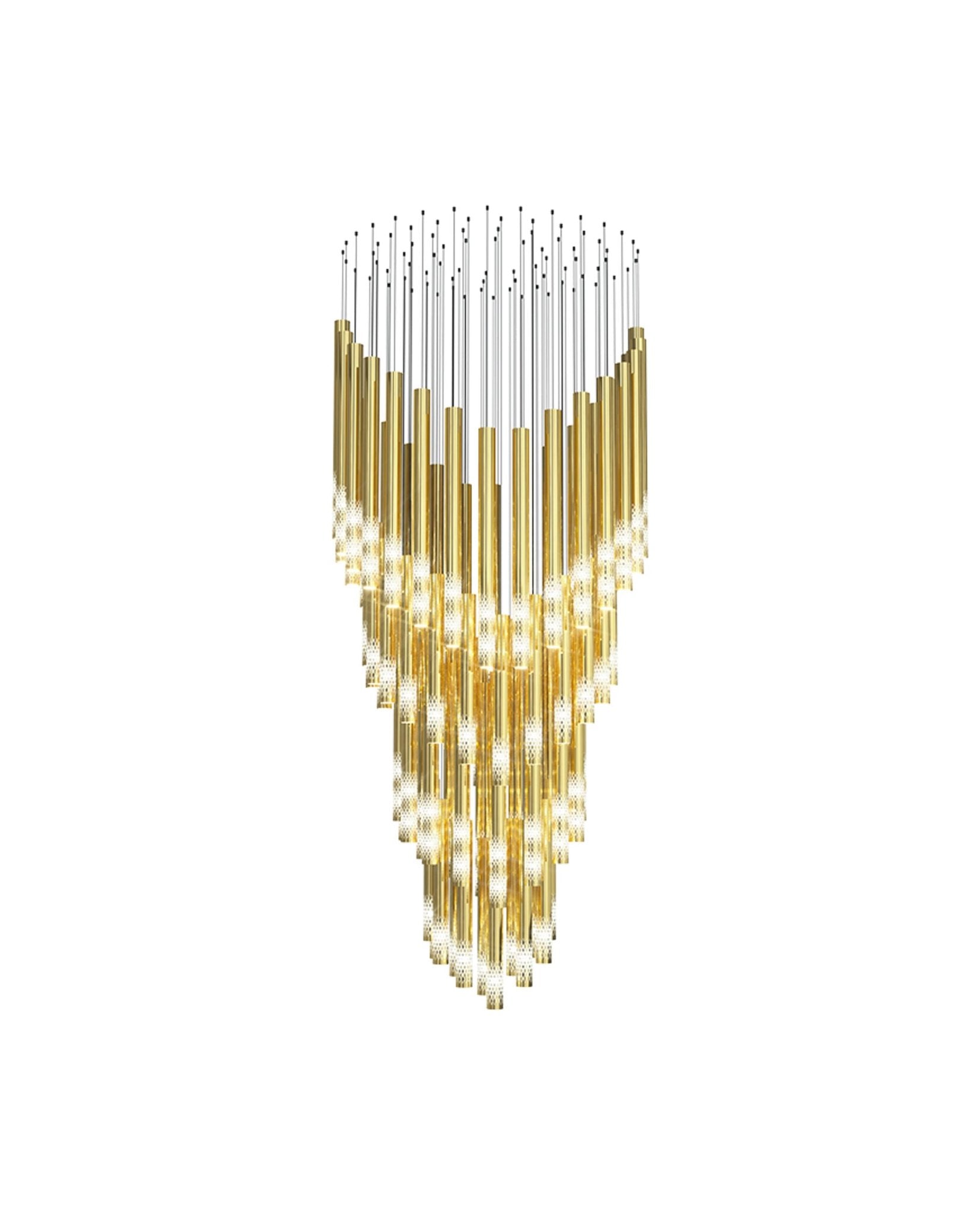 Ovynira Gold Rod Chandelier - Blowlighting