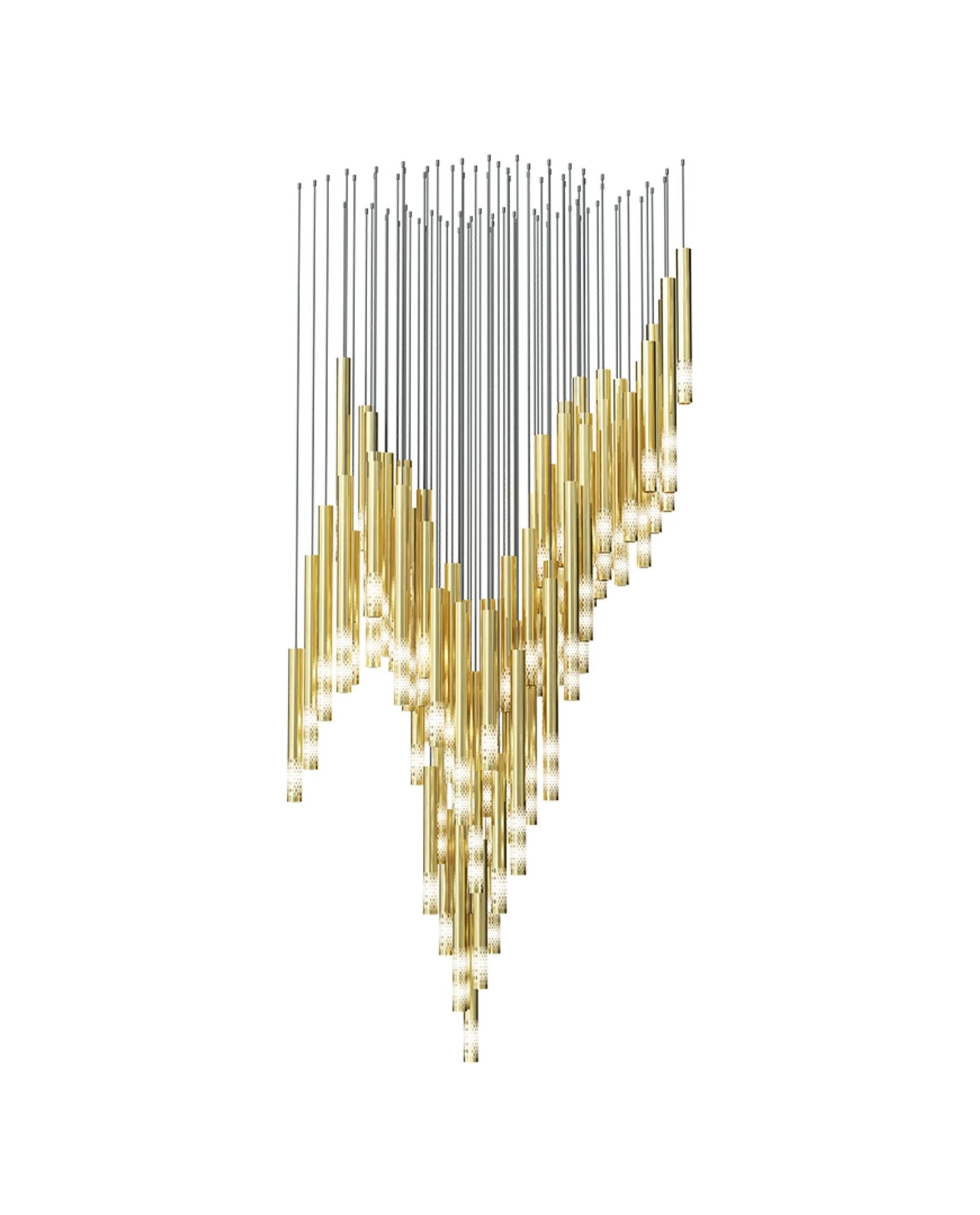 Ovynira Gold Rod Chandelier - Blowlighting