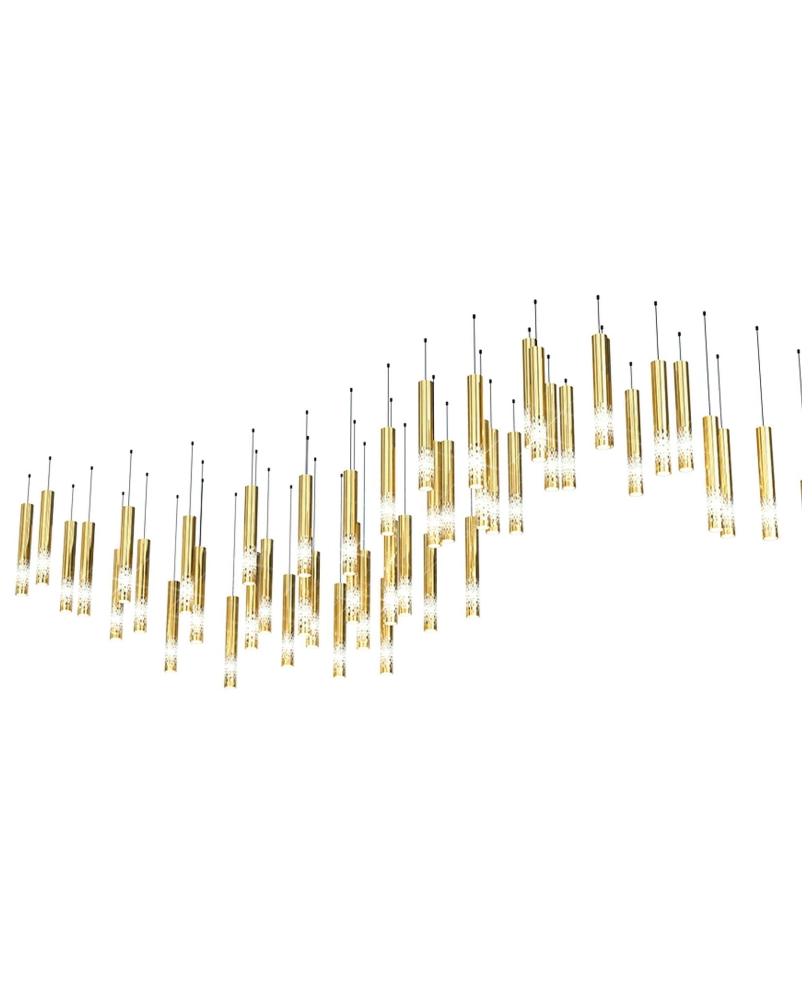 Ovynira Gold Rod Chandelier - Blowlighting