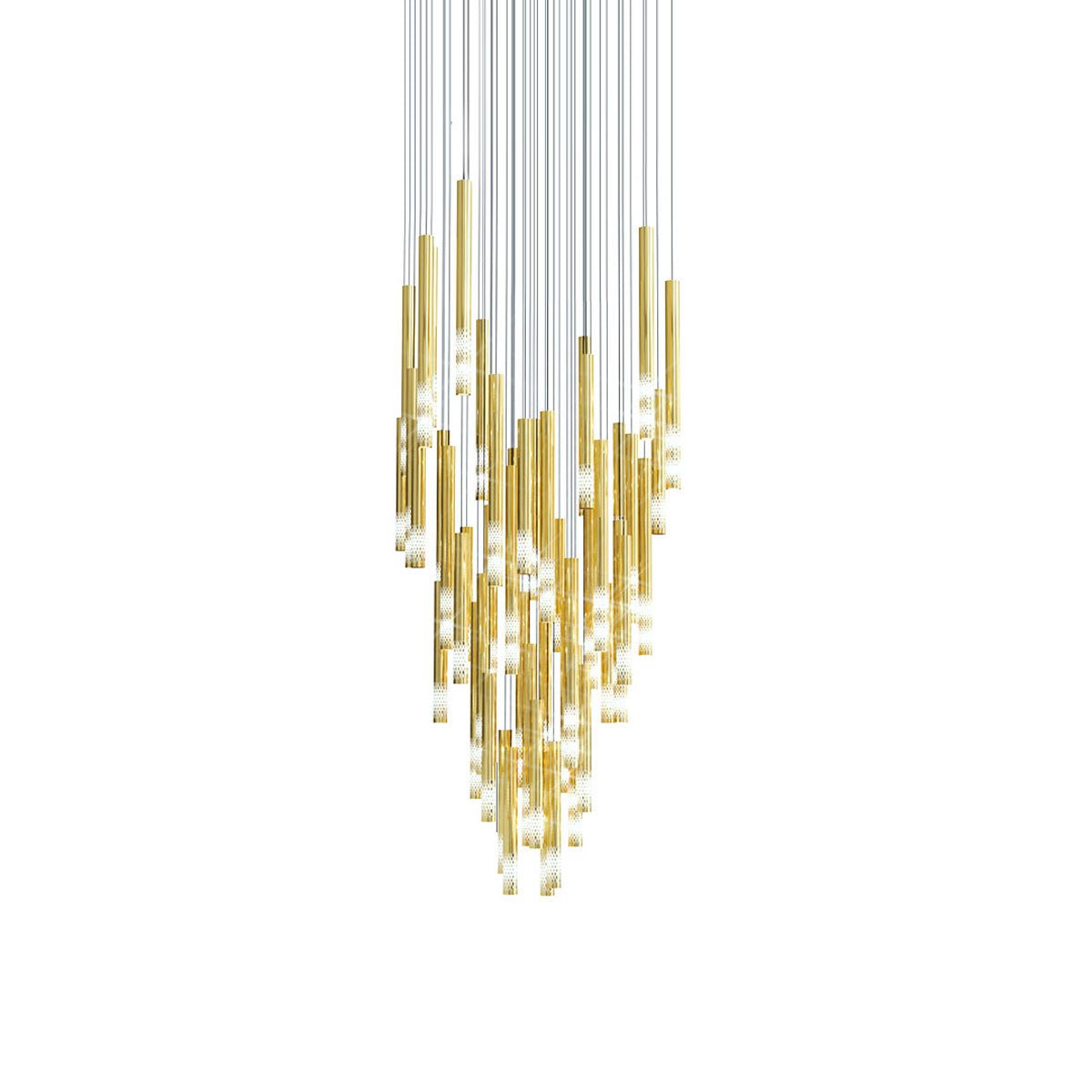 Ovynira Gold Rod Chandelier - Blowlighting