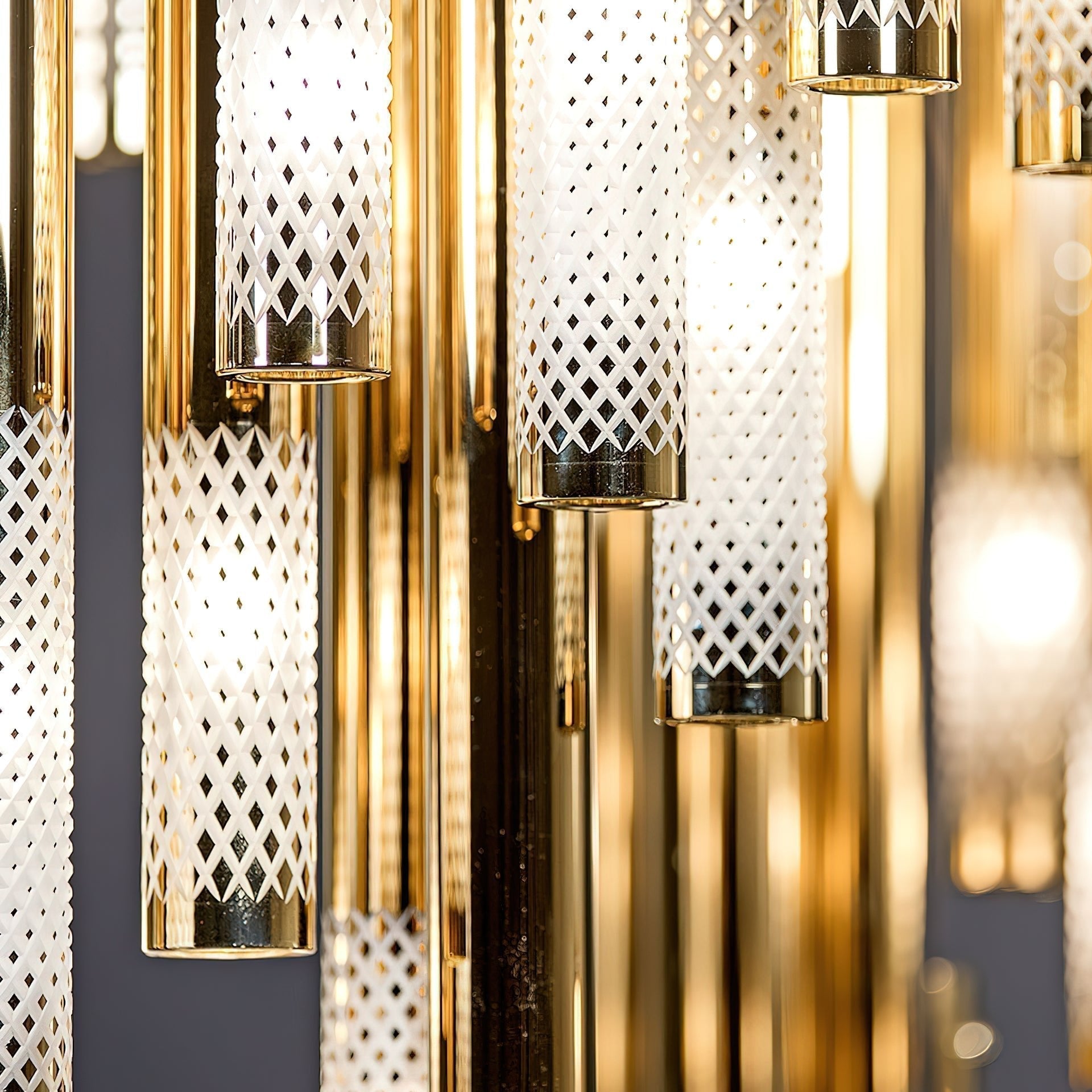 Ovynira Gold Rod Chandelier - Blowlighting