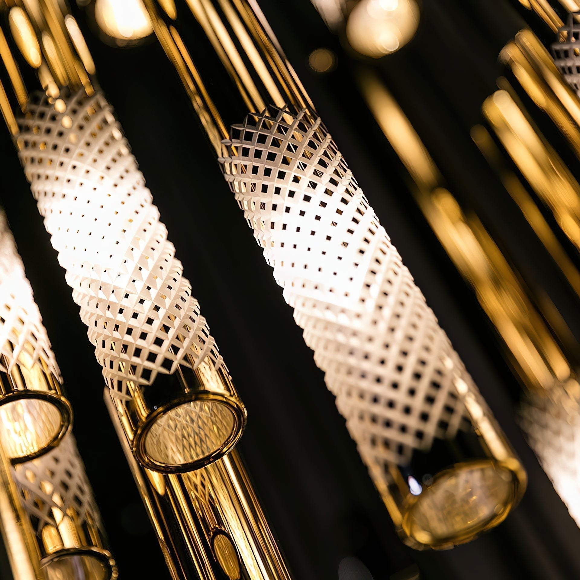 Ovynira Gold Rod Chandelier - Blowlighting