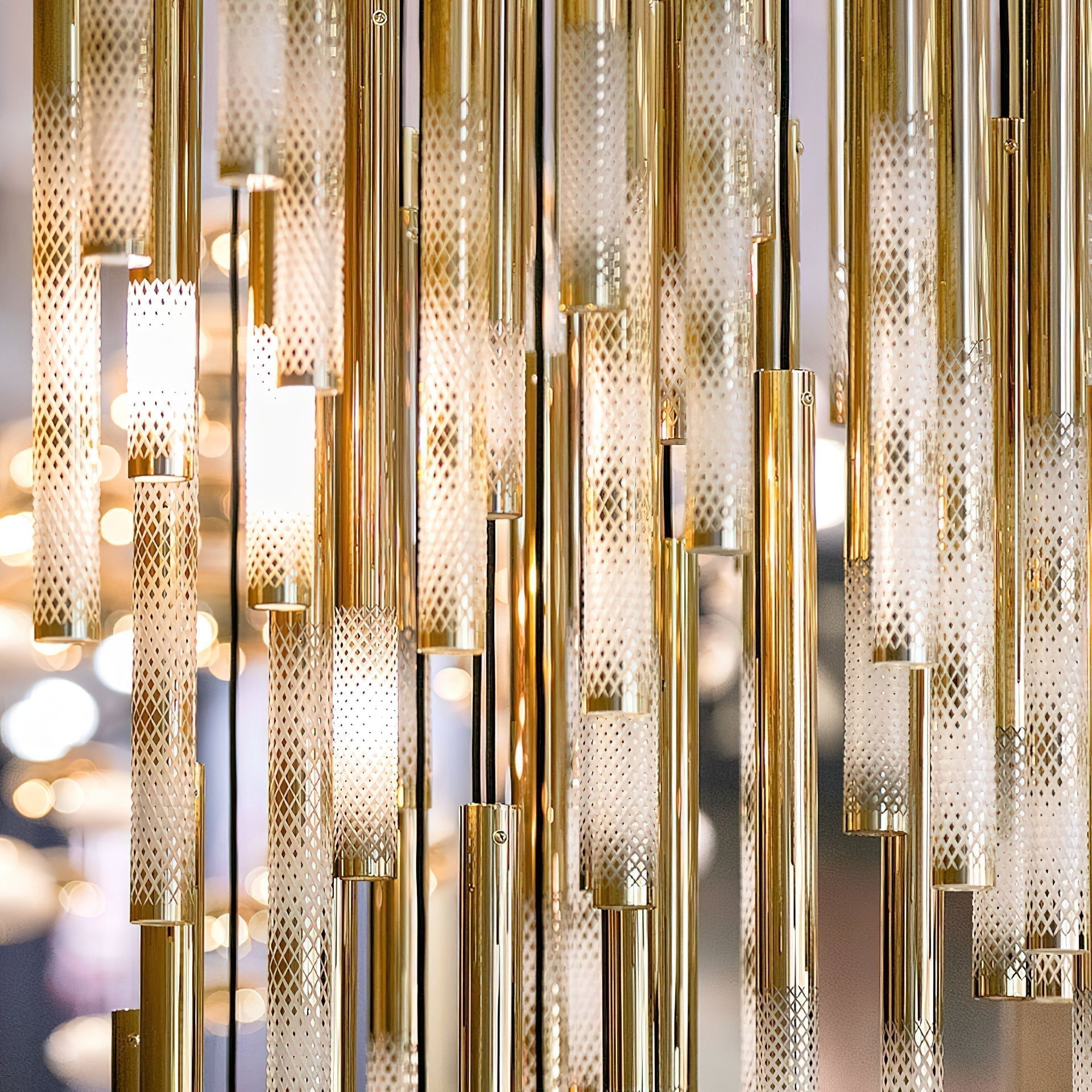 Ovynira Gold Rod Chandelier - Blowlighting