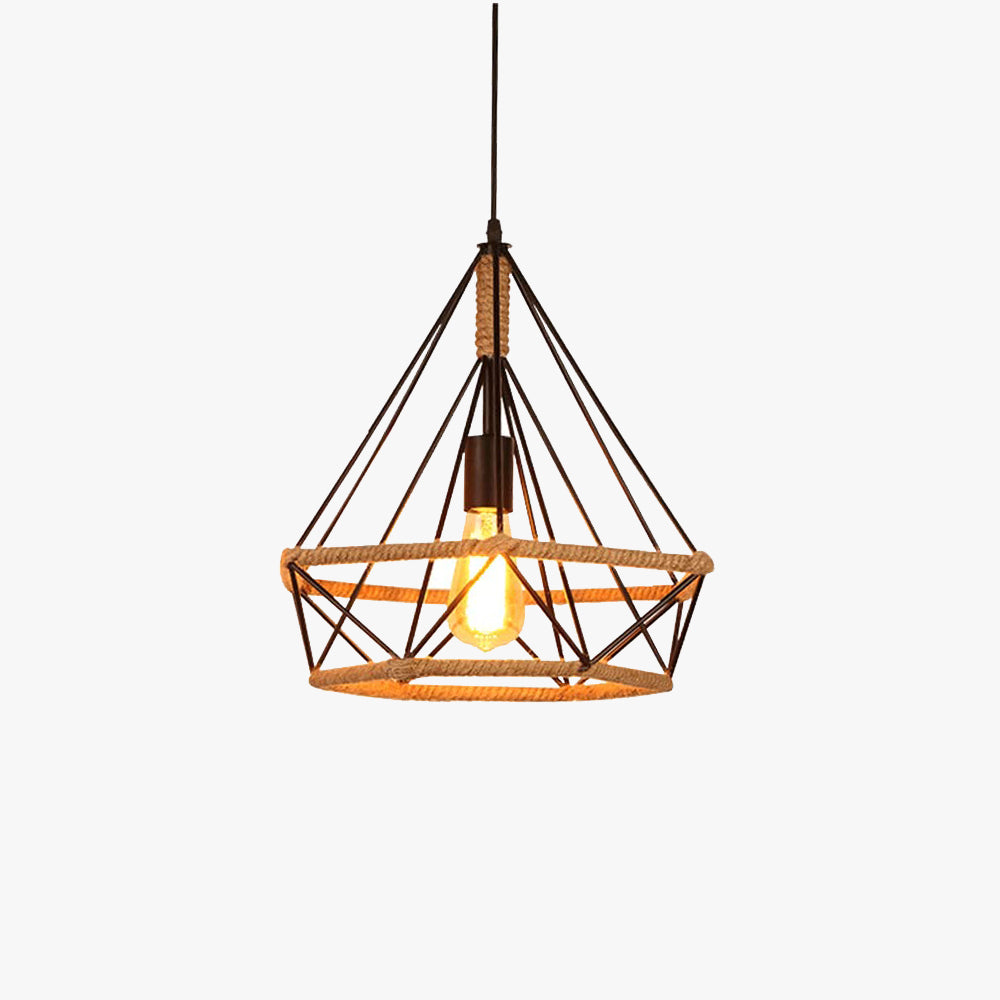 Epoch Vintage Metallo/Corda Sospensione Nero Soggiorno/Bar/Ristorante