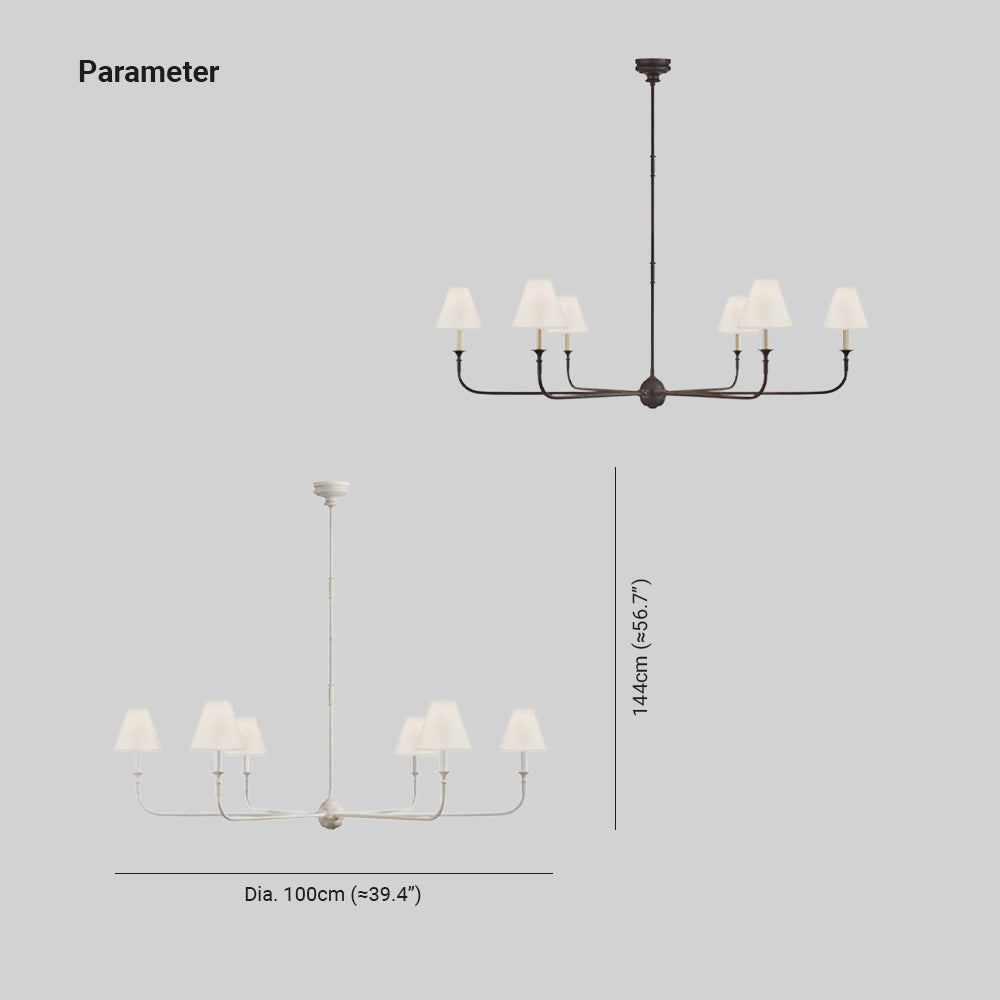 Silva Lampadari Vintage Retrò in Metallo Soggiorno, Nero/Bianco/Ottone