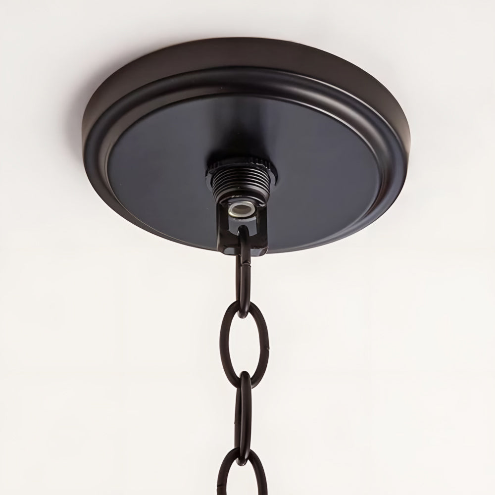 Silva Lampada a Sospensione Rustica Industriale Semplice in Metallo, Nero/Oro