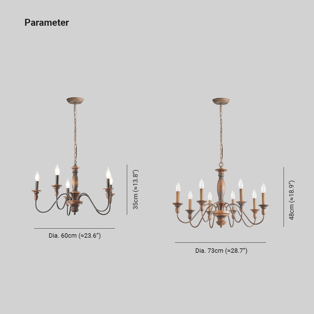 Silva Lampada a Sospensione LED da Interno di Design Industriale in Legno Metallo