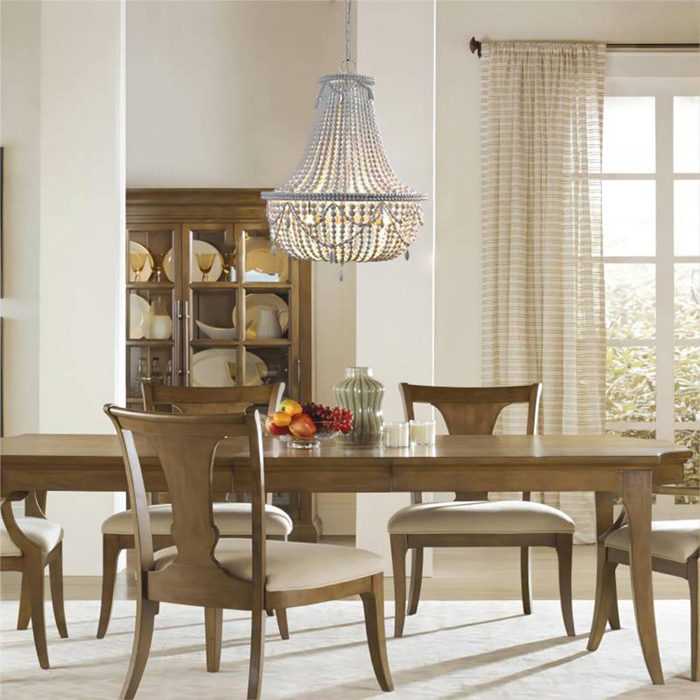 Silva Lampada a Sospensione Retro di Lusso in Metallo/Legno Bianco Antico