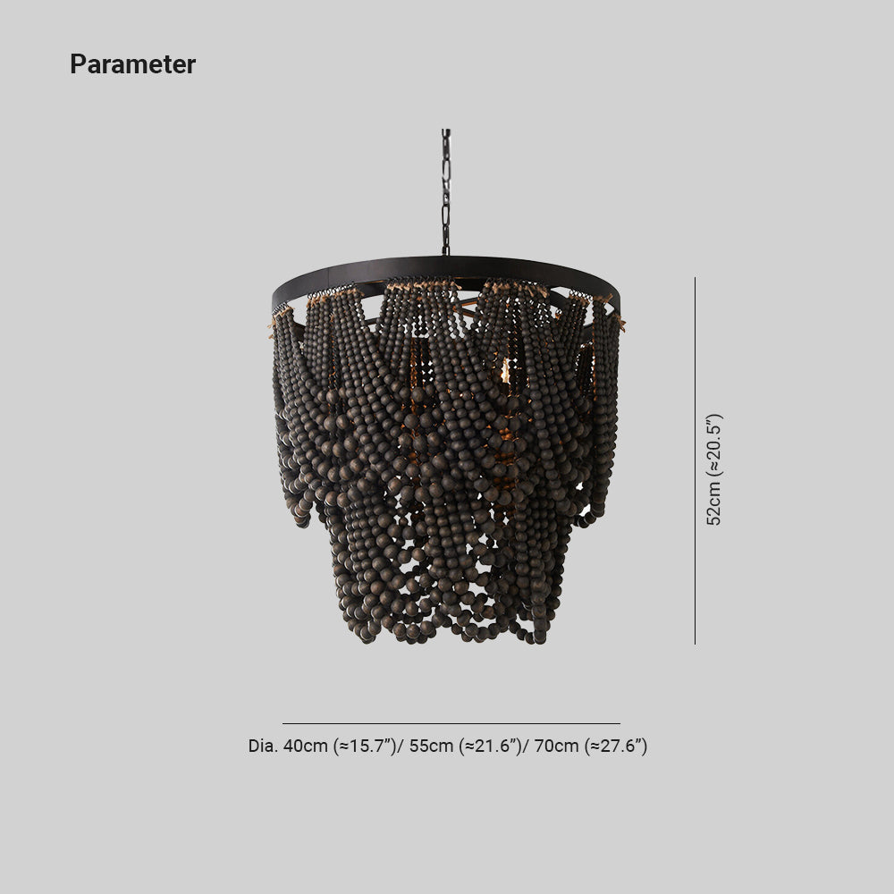Silva Lampade a Sospensione LED Boho in Nero/Ruggine/Bianco Legno/Metallo per Soggiorno/Camera da Letto