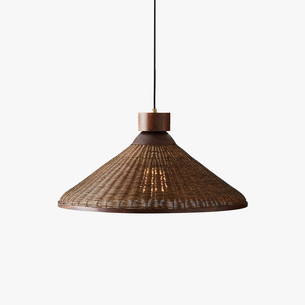 Silva Lampada a Sospensione LED di Design Retrò in Rattan per Soggiorno/Ristorante/Hotel
