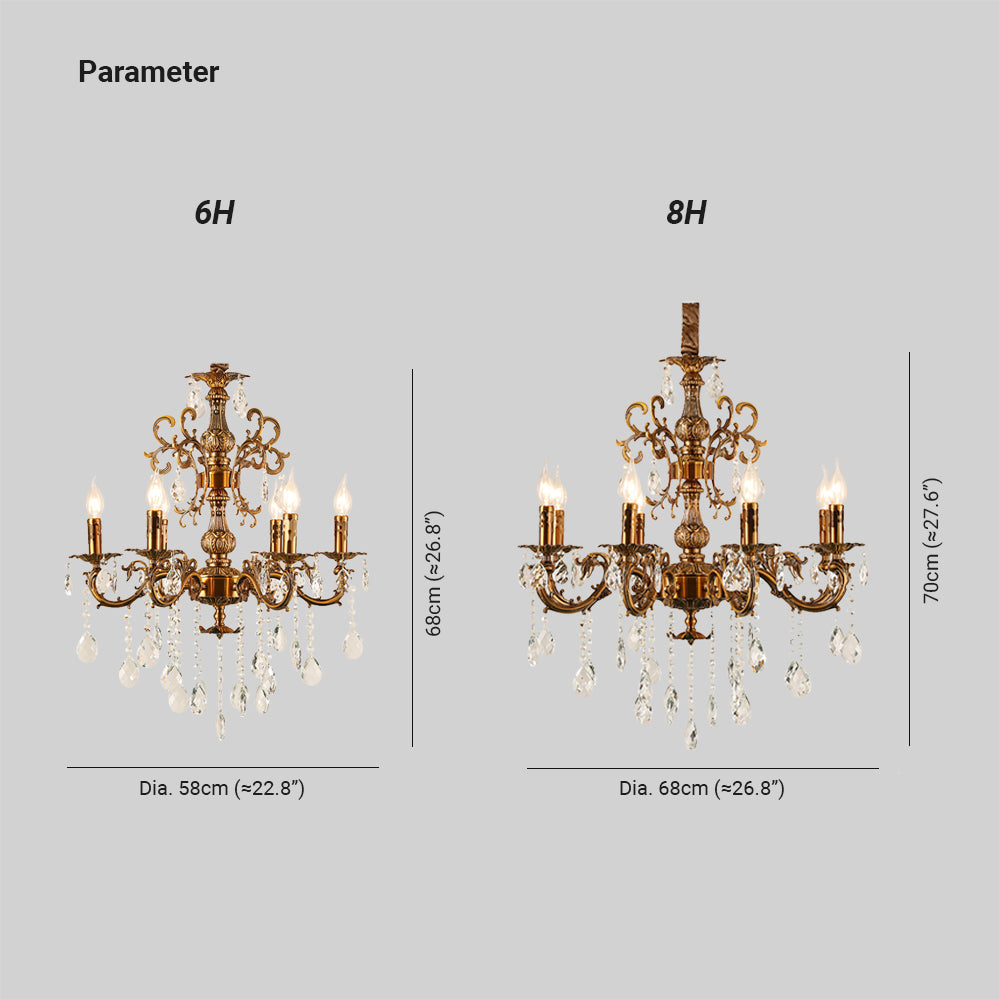 Silva Lampadario LED Moderno di Design Europeo in Cristallo di Lusso Color Bronzo Doratoggiorno/Sala da Pranzo