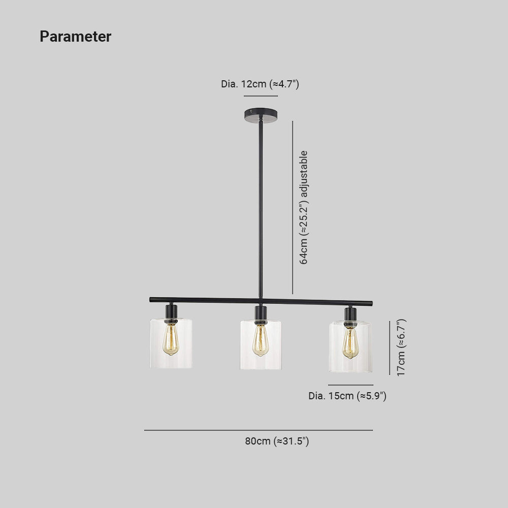 Arisha Industria Minimalista LED Lampadari Nero Metallo Cucina