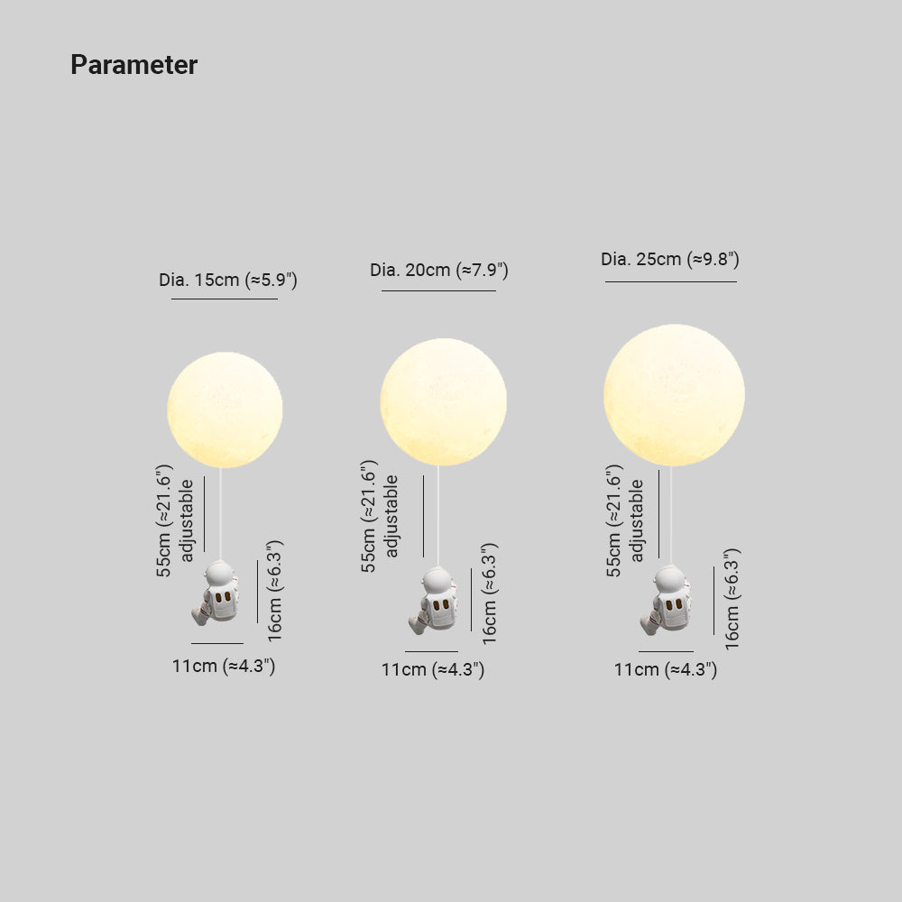 Aria Moderno Luna LED Applique Bianco Resina Camera dei Bambini
