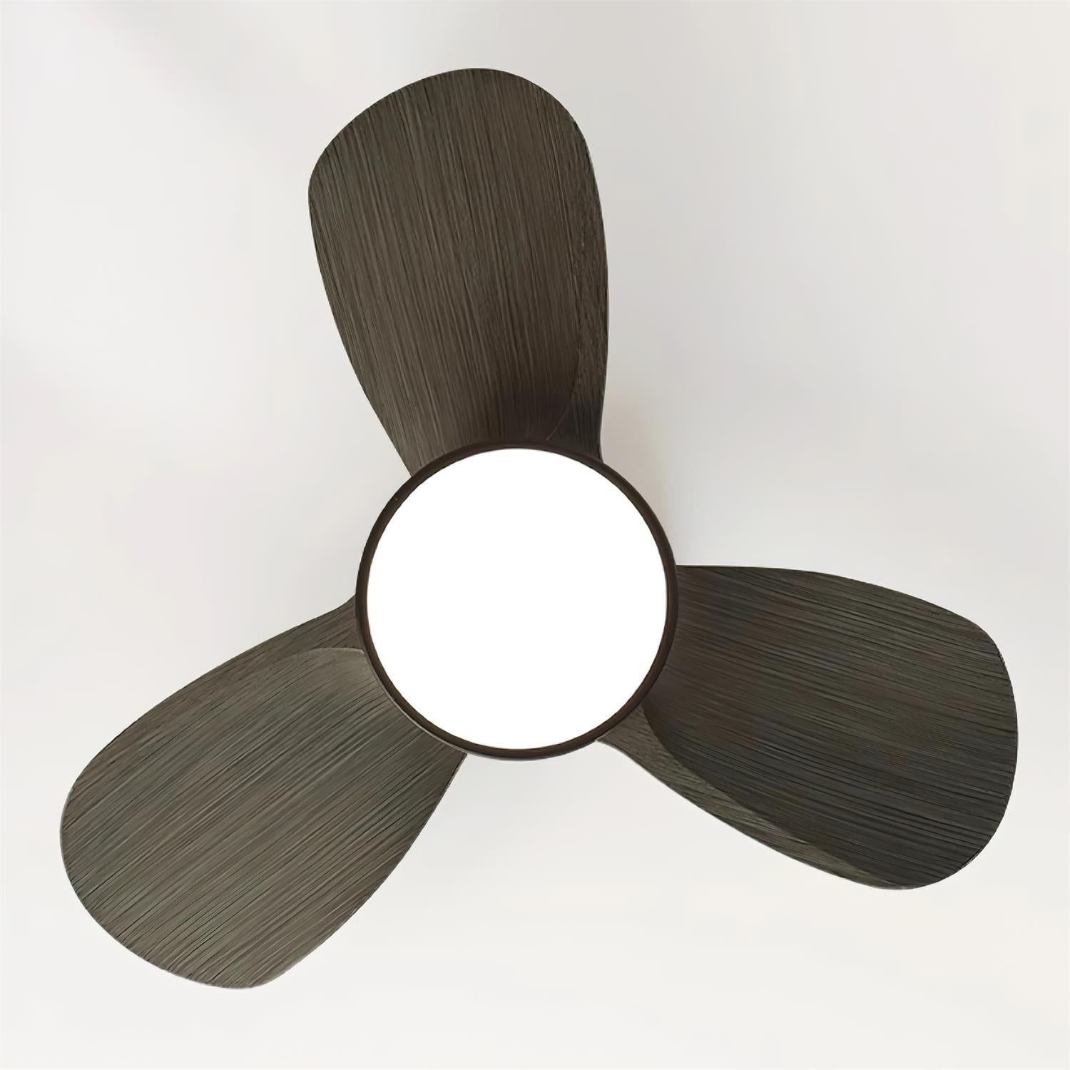 Ventilatore da soffitto Ventra con luce che mostra il paralume bianco