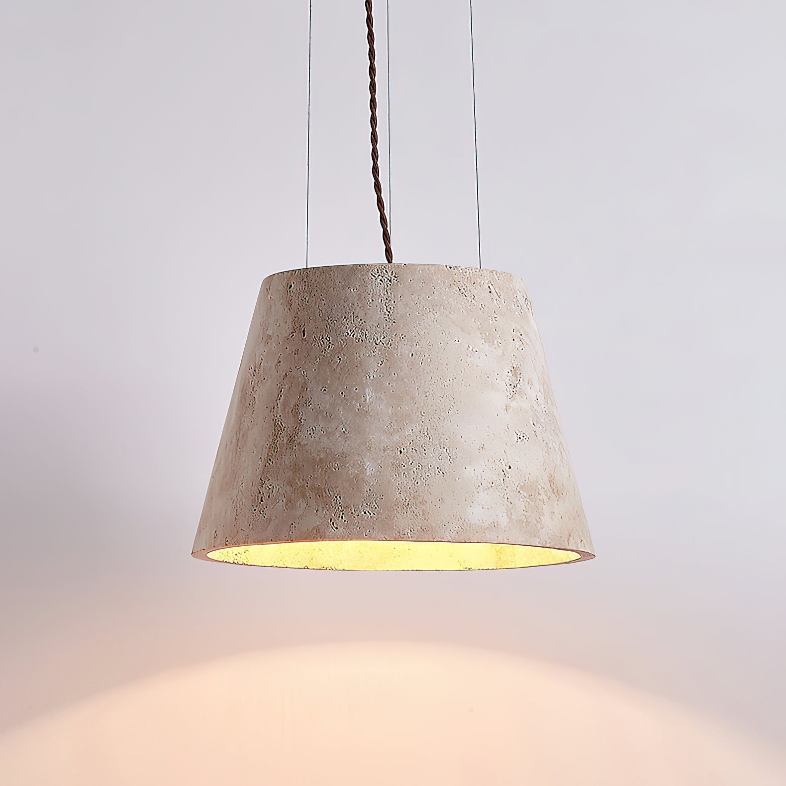 Ovelir Modern Minimalist Travertine Pendant Lamp - Lamp Copper