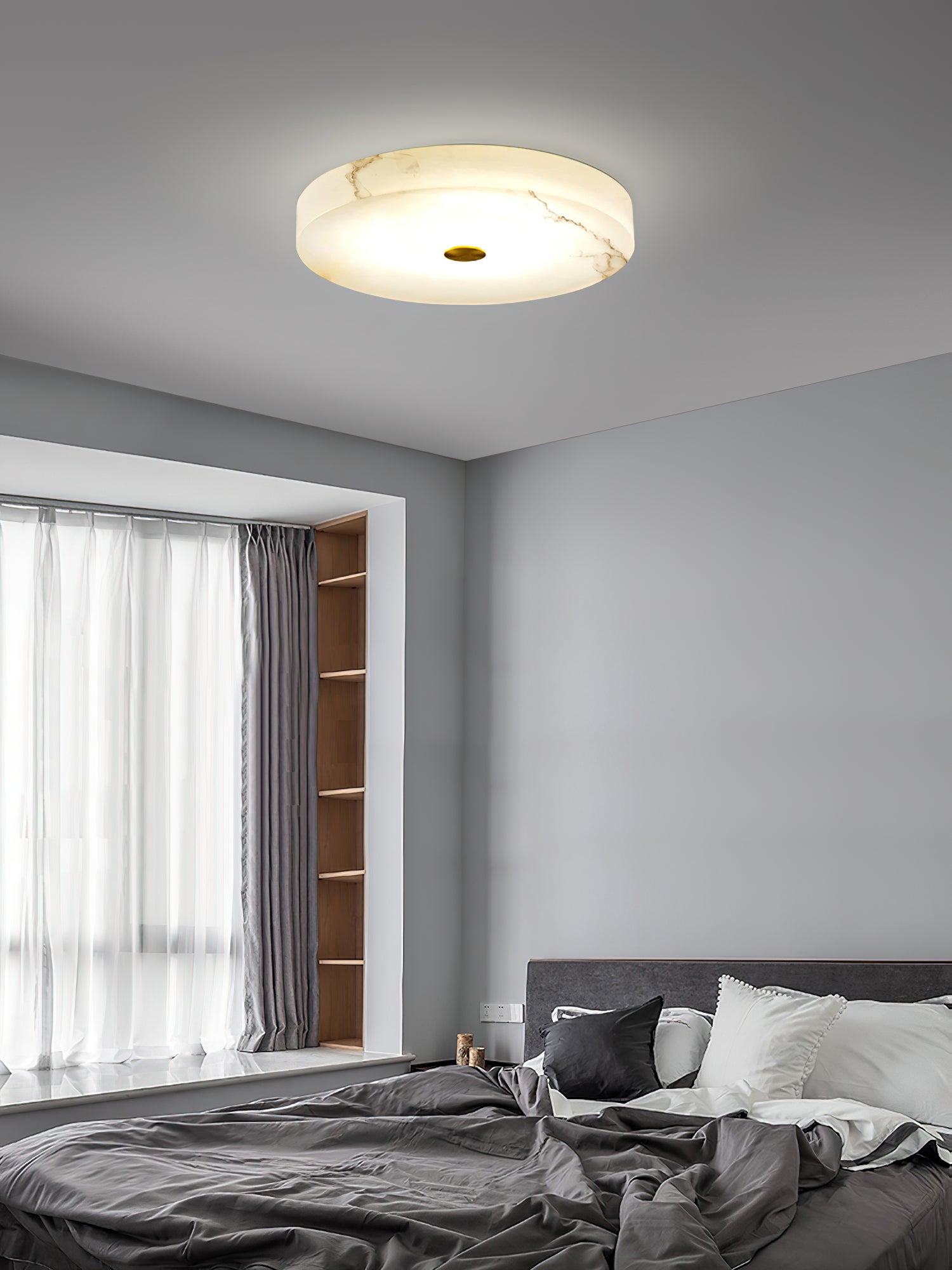 Unorir Modern Minimalist Alabaster Ceiling Light - Lamp Copper
