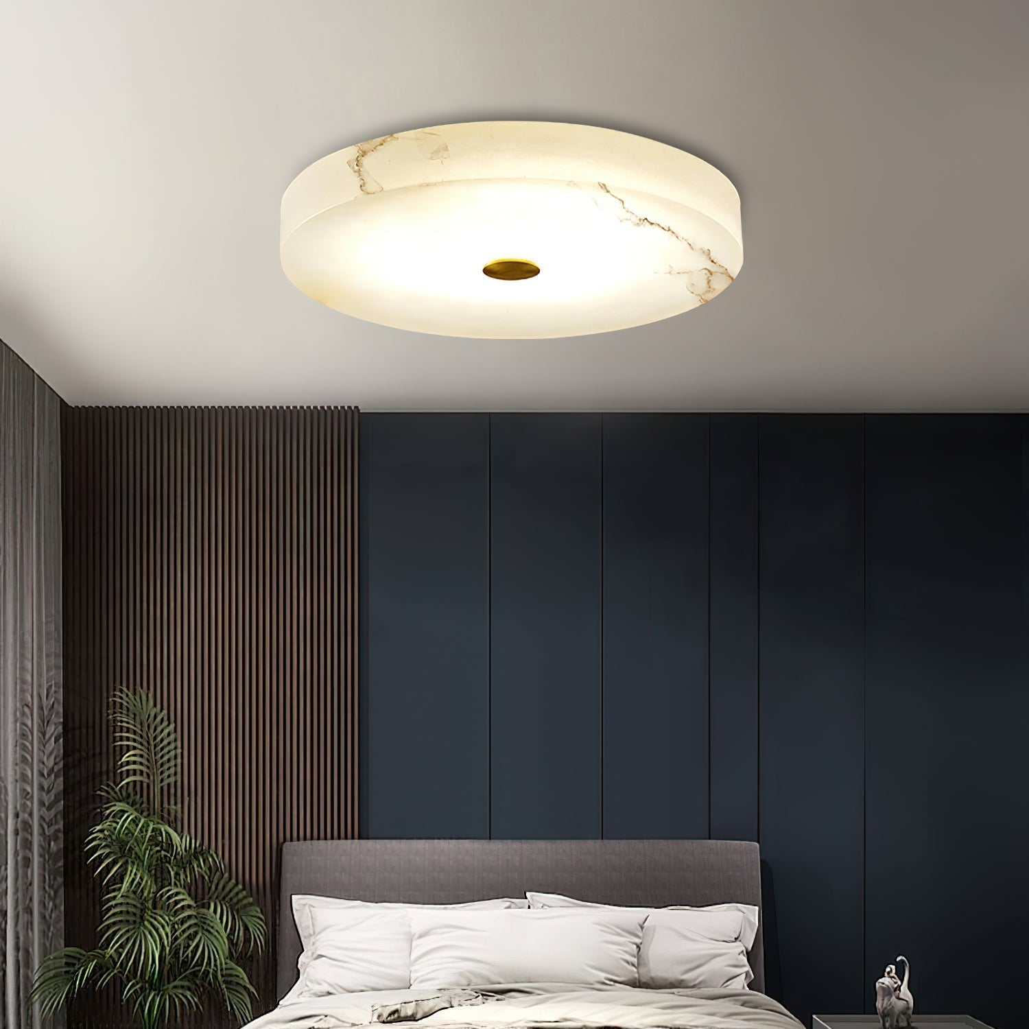 Unorir Modern Minimalist Alabaster Ceiling Light - Lamp Copper