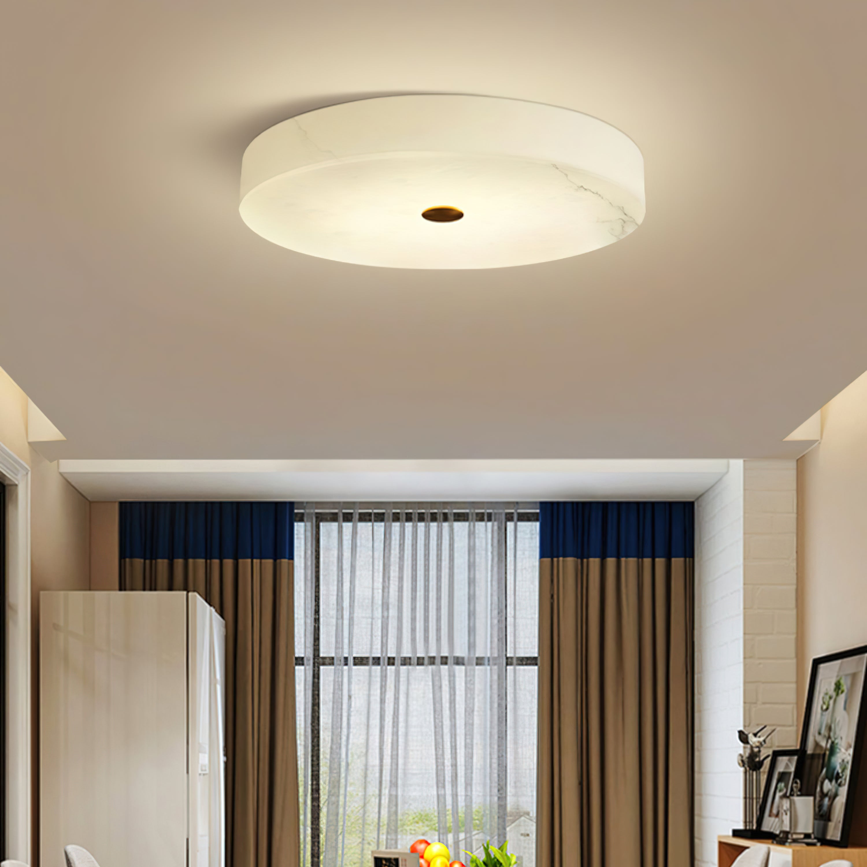 Unorir Modern Minimalist Alabaster Ceiling Light - Lamp Copper