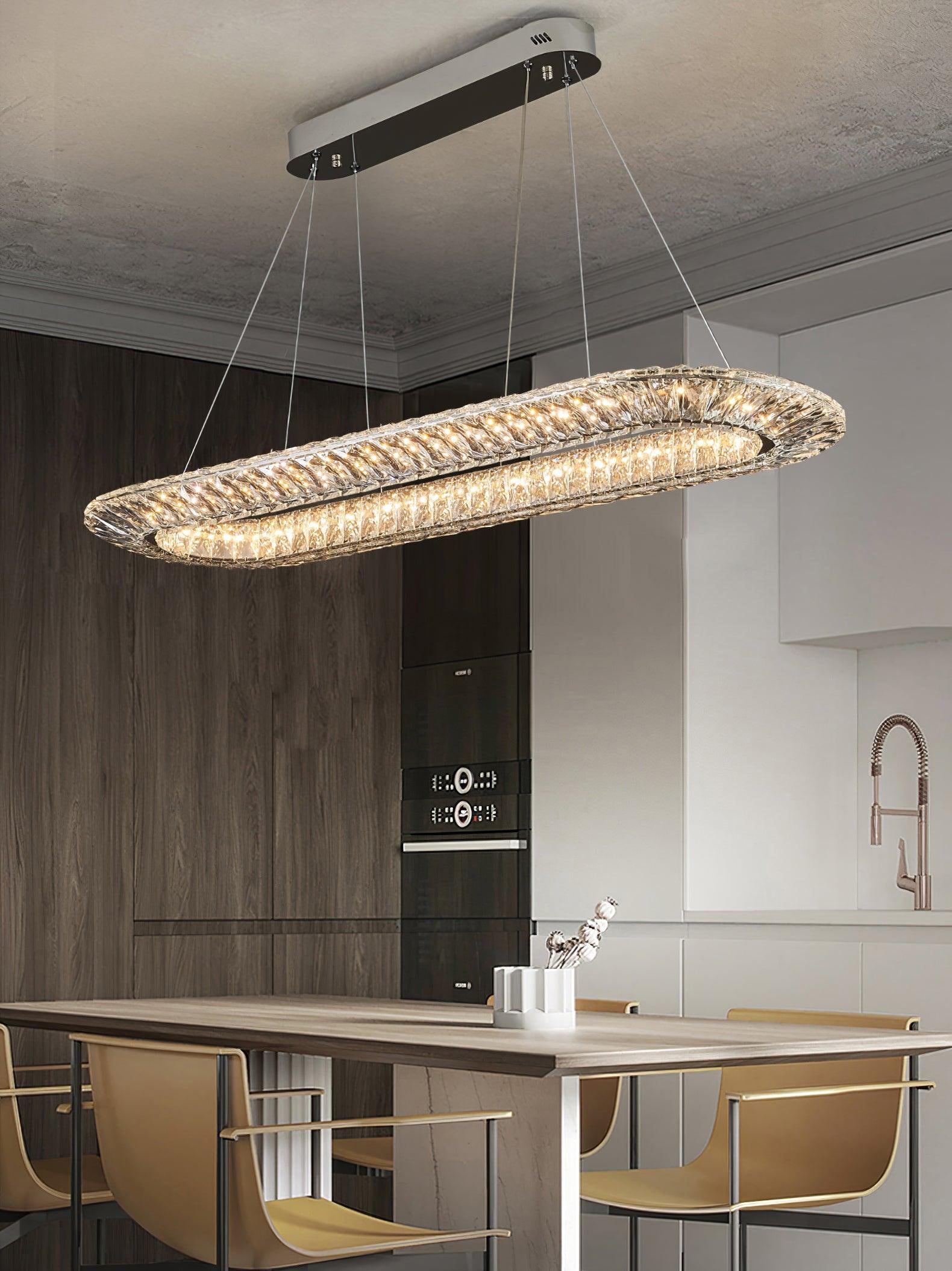 Lustra Chandelier Geometric Crystal LED Elegant - Letslighting