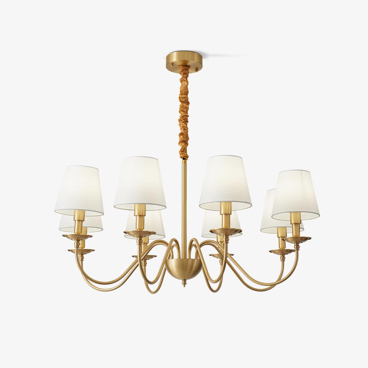 Tapered Fabric Brass Chandelier - Blowlighting