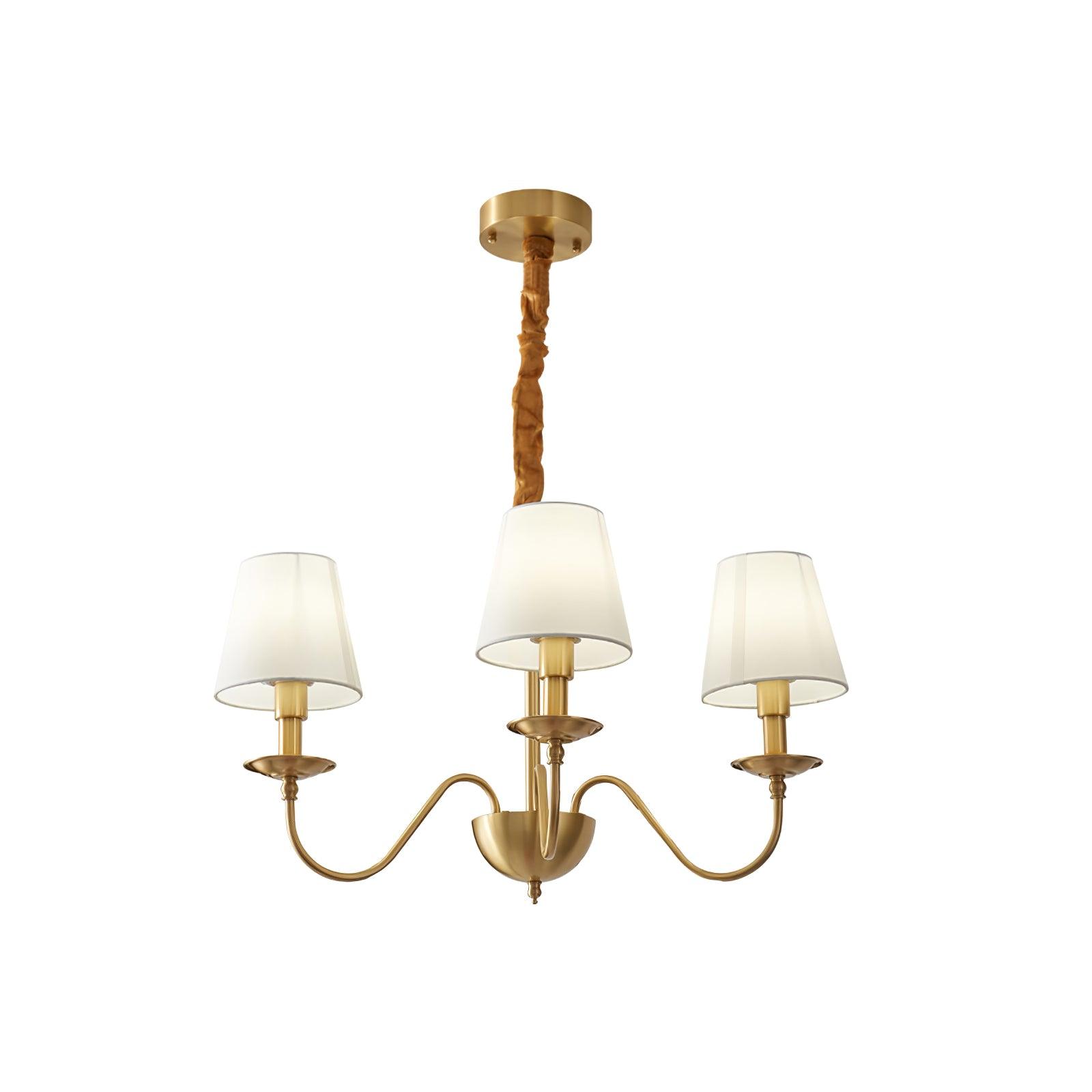 Tapered Fabric Brass Chandelier - Blowlighting