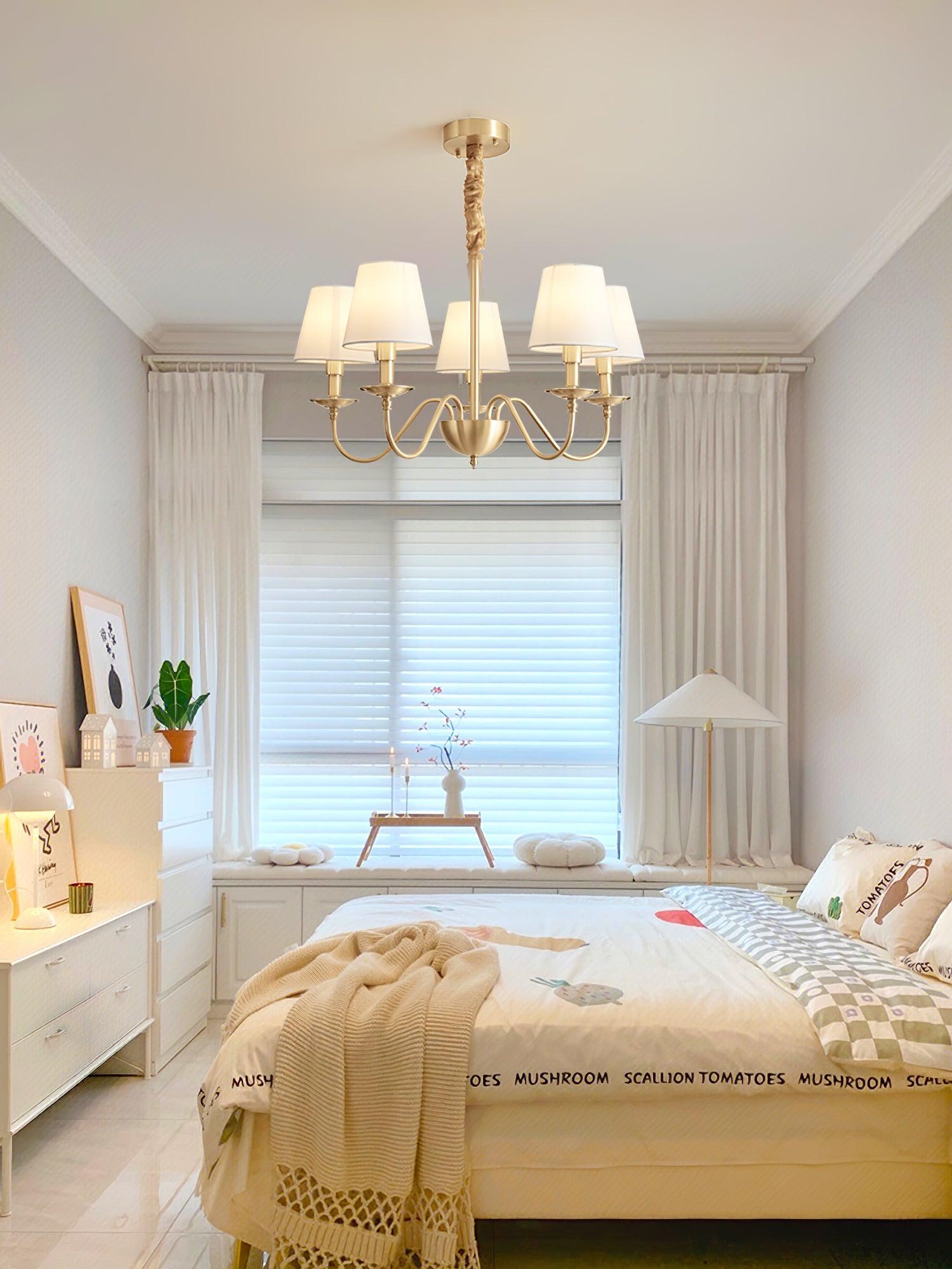 Tapered Fabric Brass Chandelier - Blowlighting