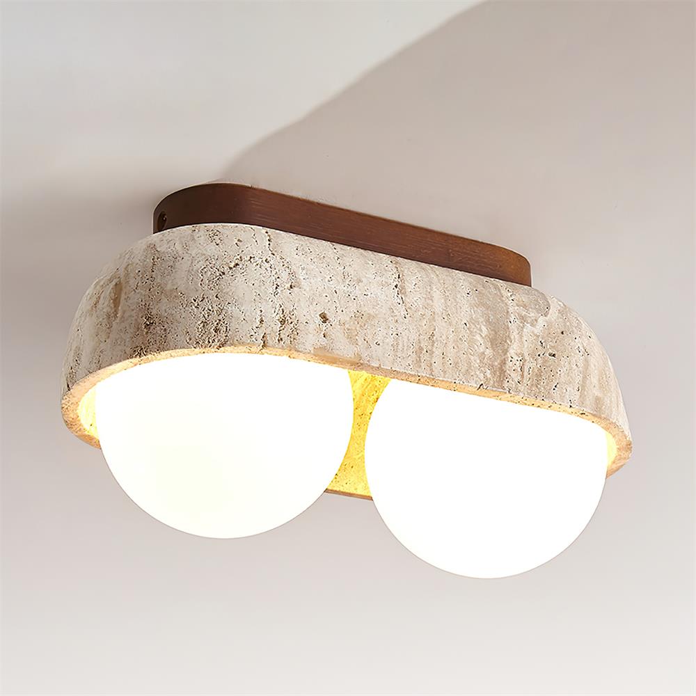 Ritta Ceiling Light Travertine Rectangular - Letslighting