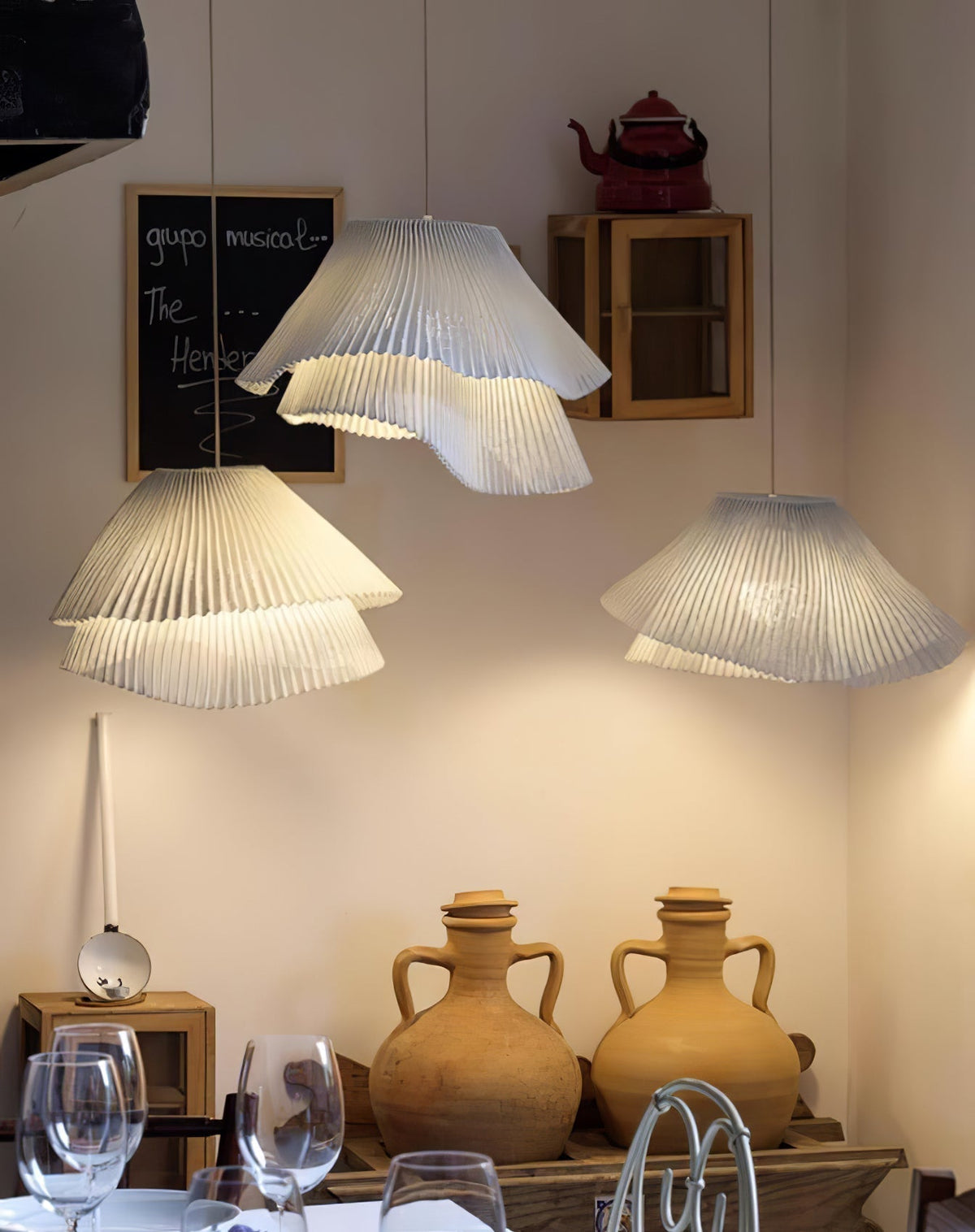 Stainless Steel Pleated Pendant Lamp - Blowlighting