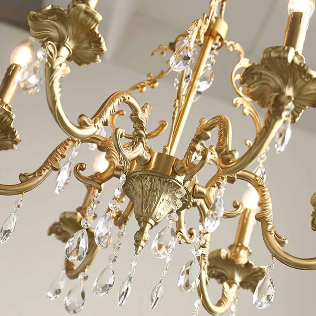 Elvion Classic Brass Crystal Chandelier - Letslighting