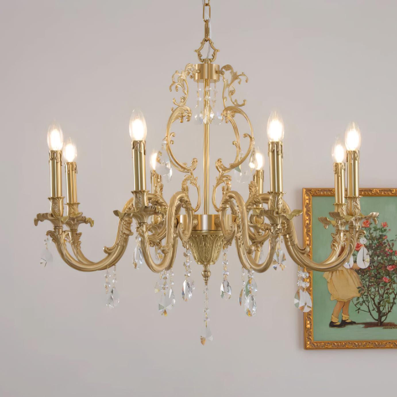 Elvion Classic Brass Crystal Chandelier - Letslighting