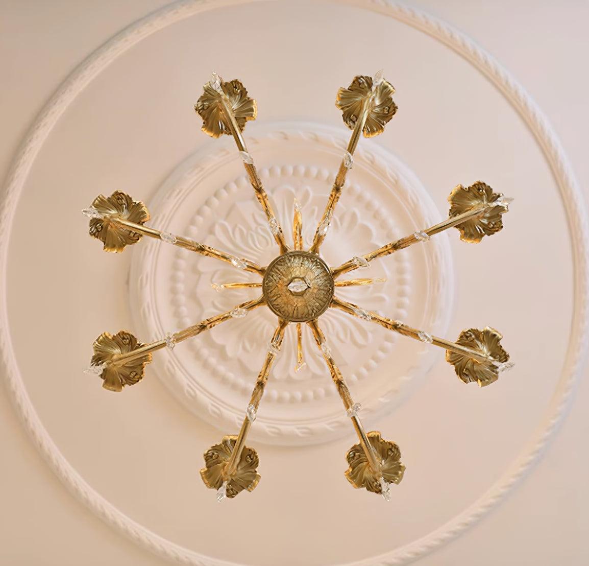 Elvion Classic Brass Crystal Chandelier - Letslighting
