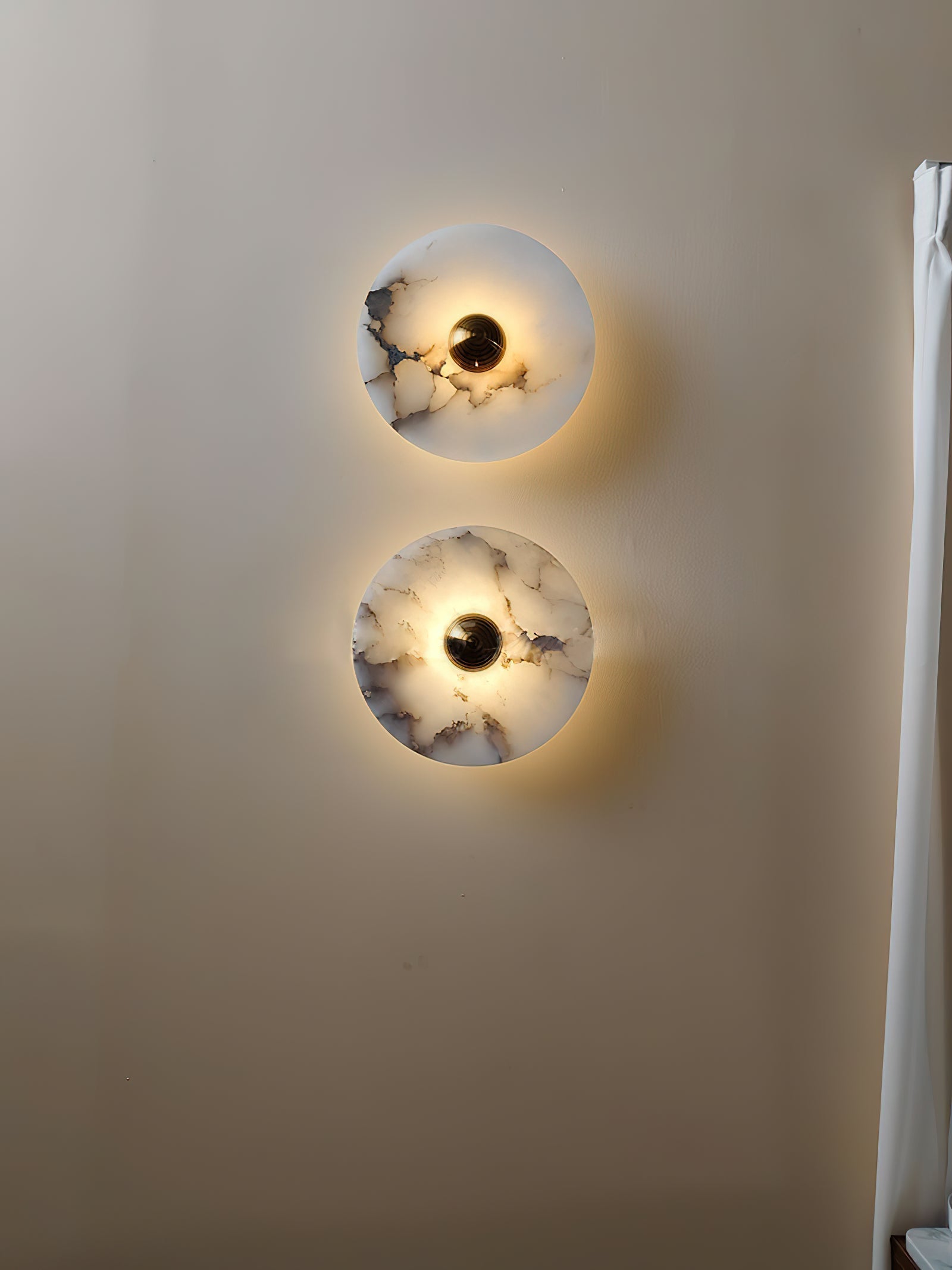 Olrine Modern Minimalist Marble Metal Wall Lamp - Lamp Copper