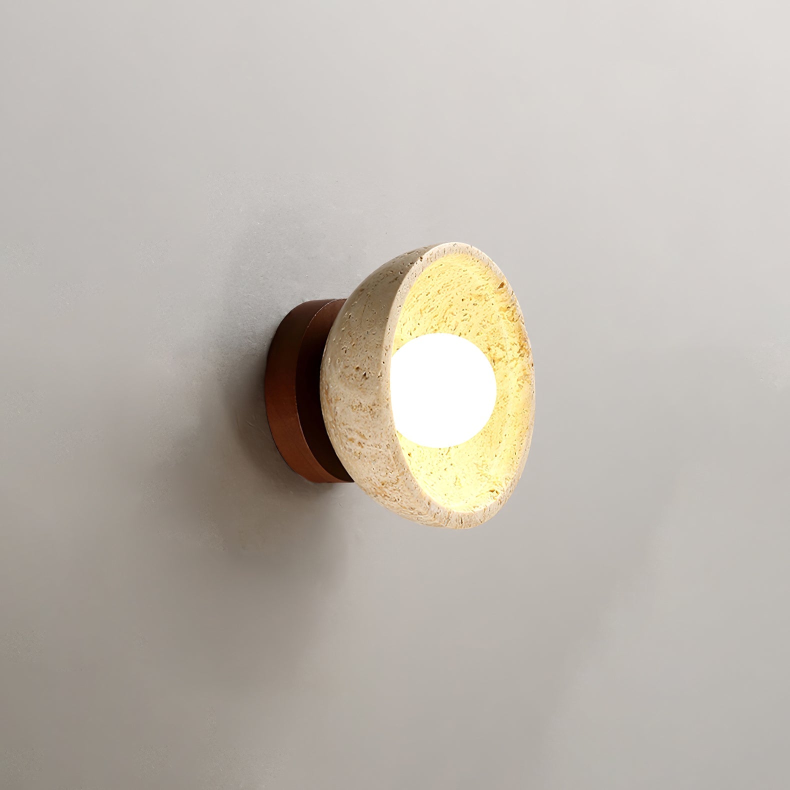 Vacaris Half-Dome Travertine Wall Light - Neutralighting
