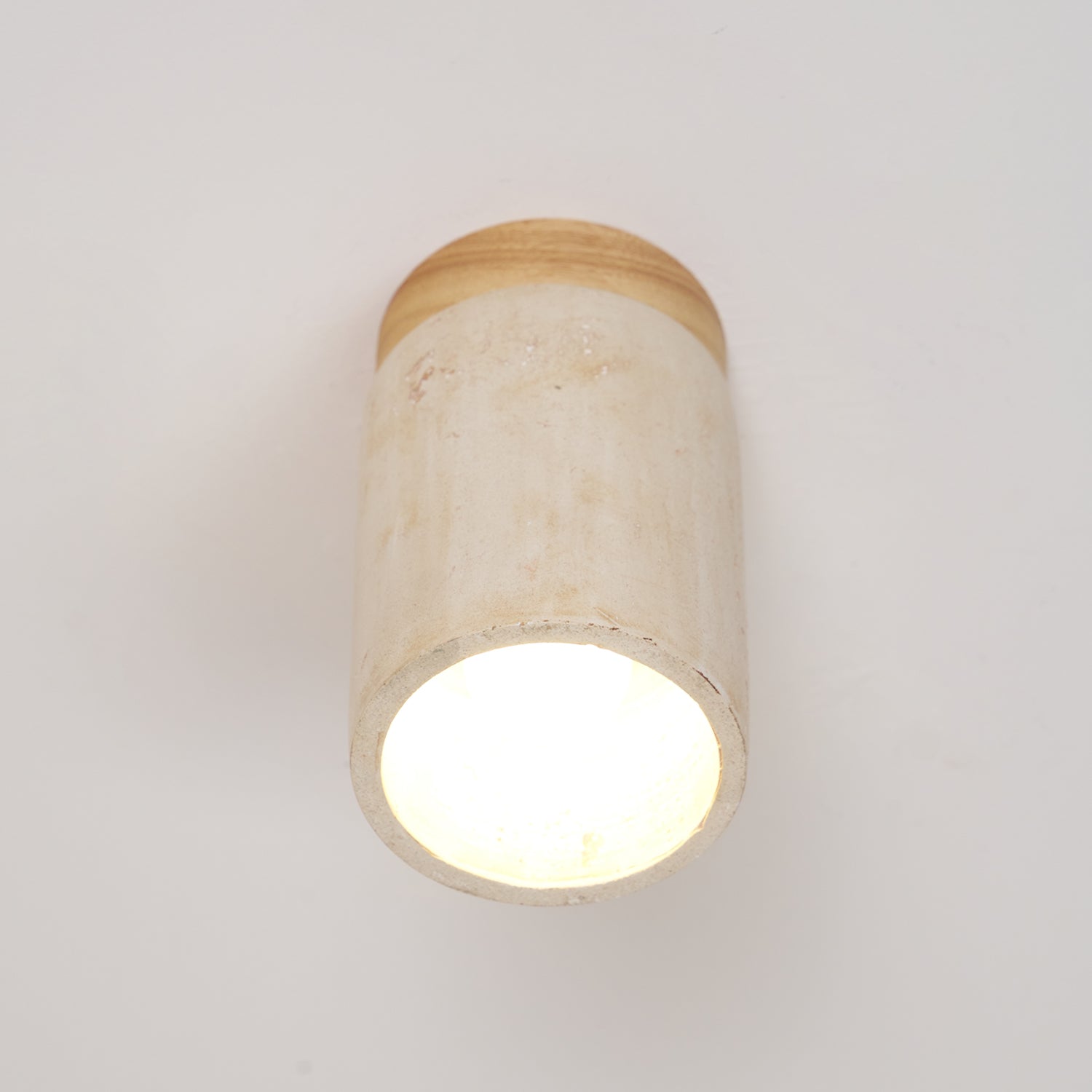 Aurnorira Cylinder Cap Travertine Ceiling Light - Neutralighting