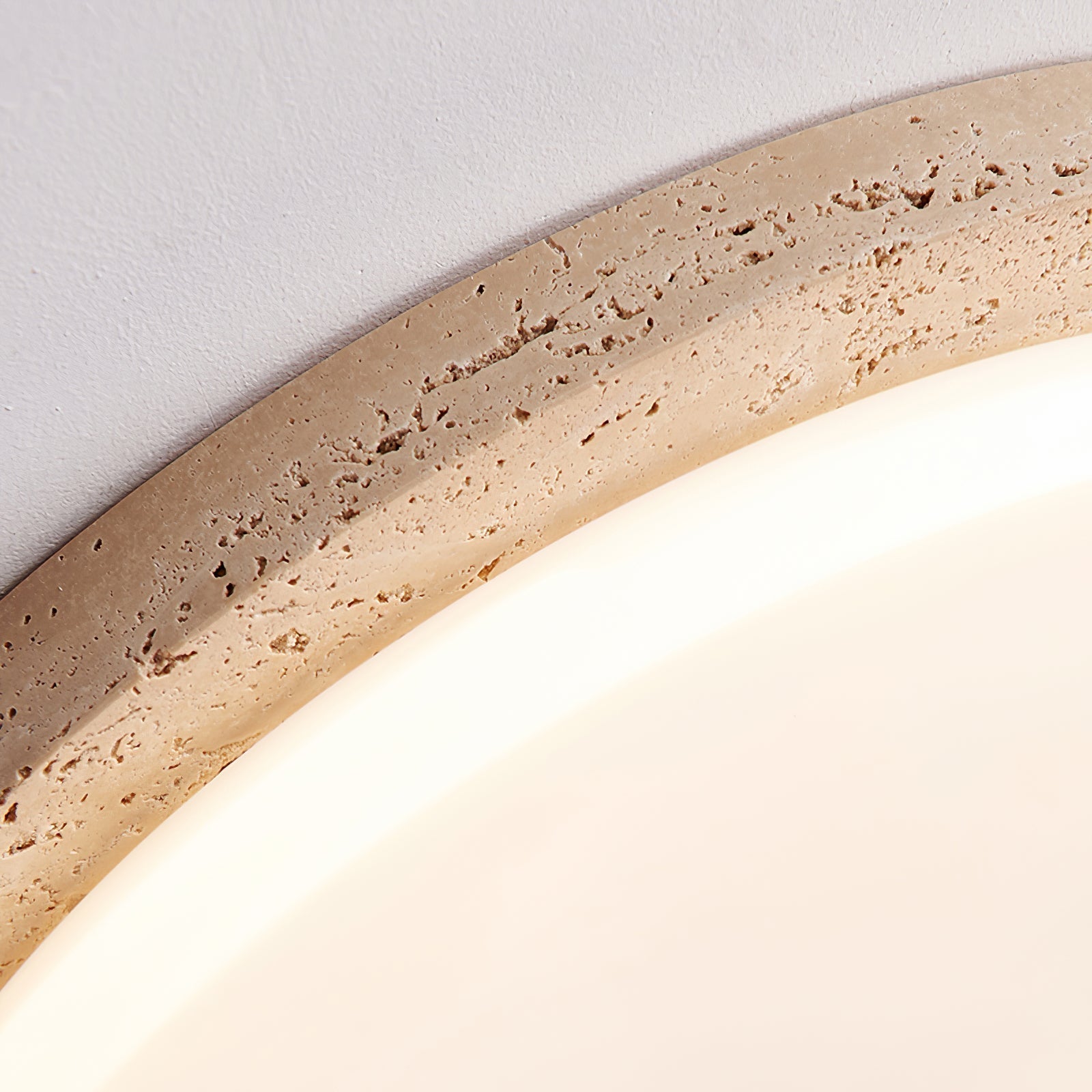 Etala Smooth-Rim Travertine Ceiling Light - Neutralighting