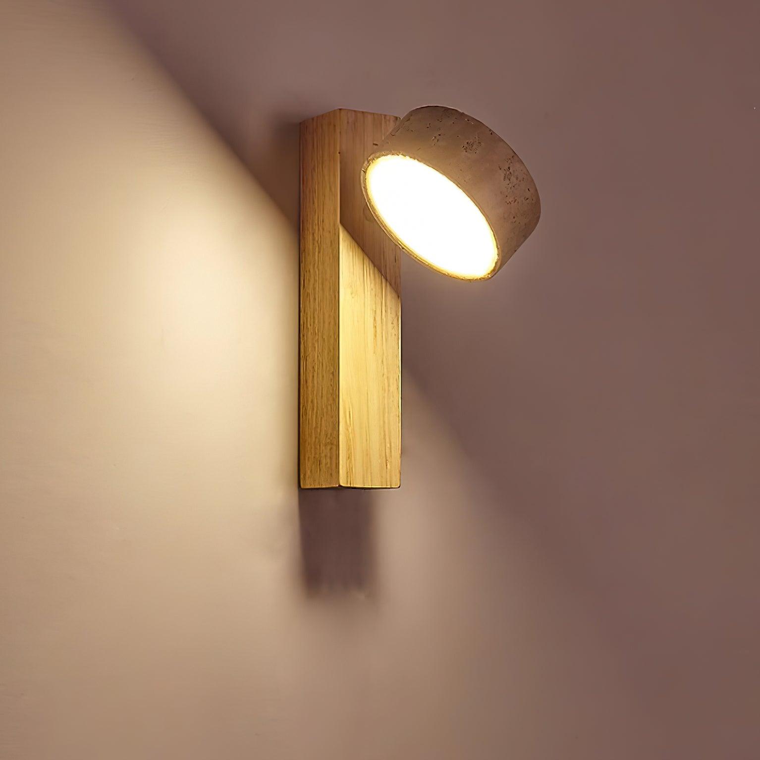 Ritta Lampada da Parete Travertino Legno