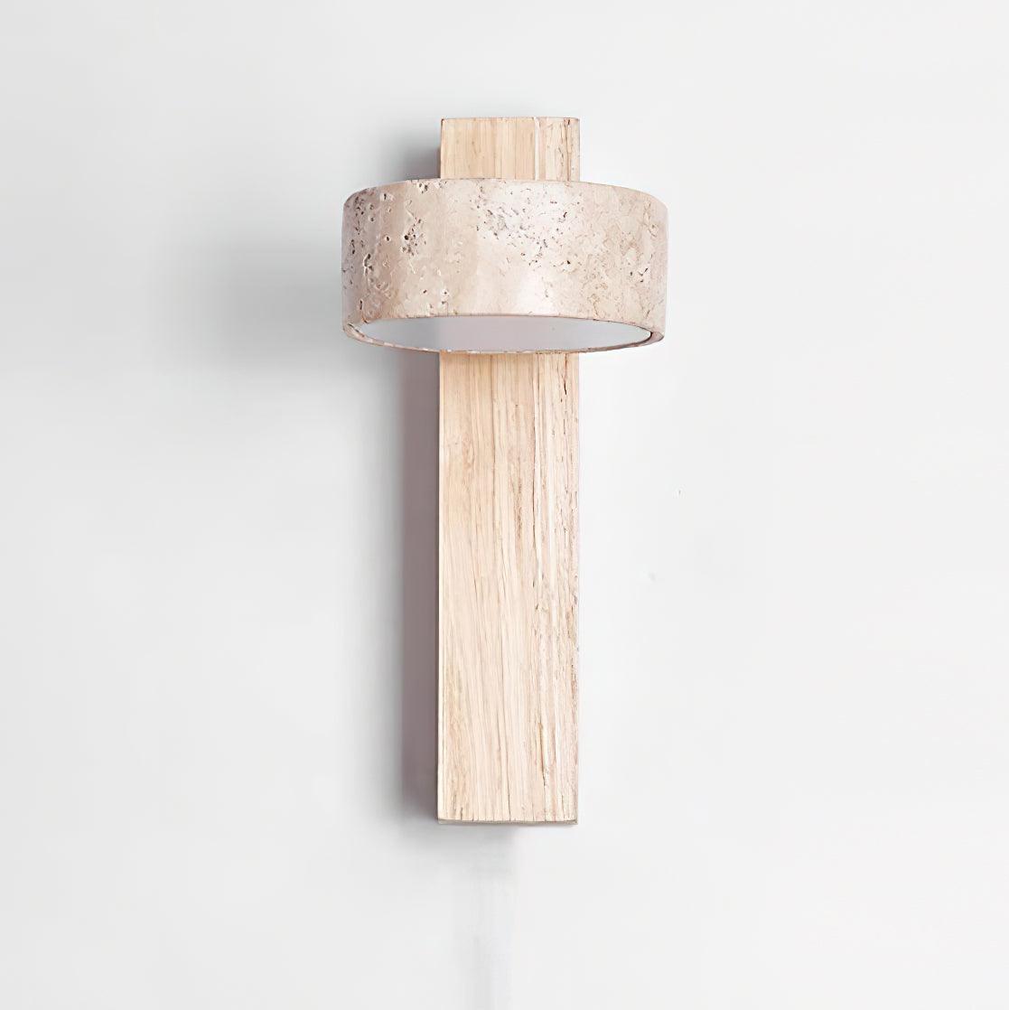 Ritta Lampada da Parete Travertino Legno