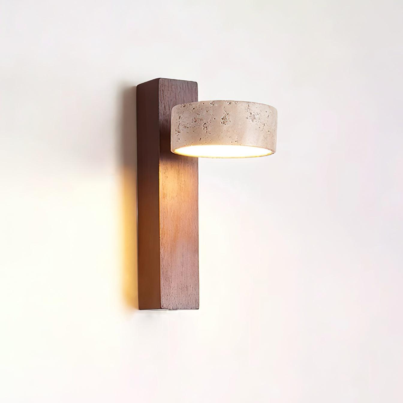 Ritta Lampada da Parete Travertino Legno