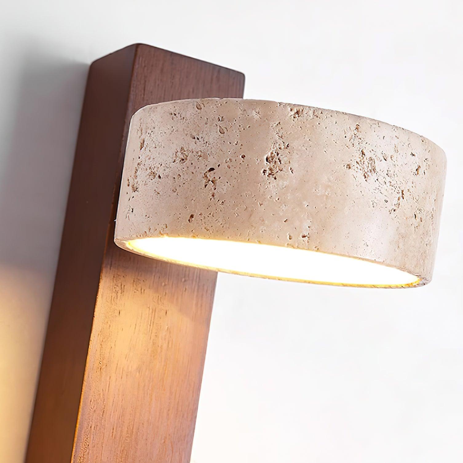 Ritta Lampada da Parete Travertino Legno