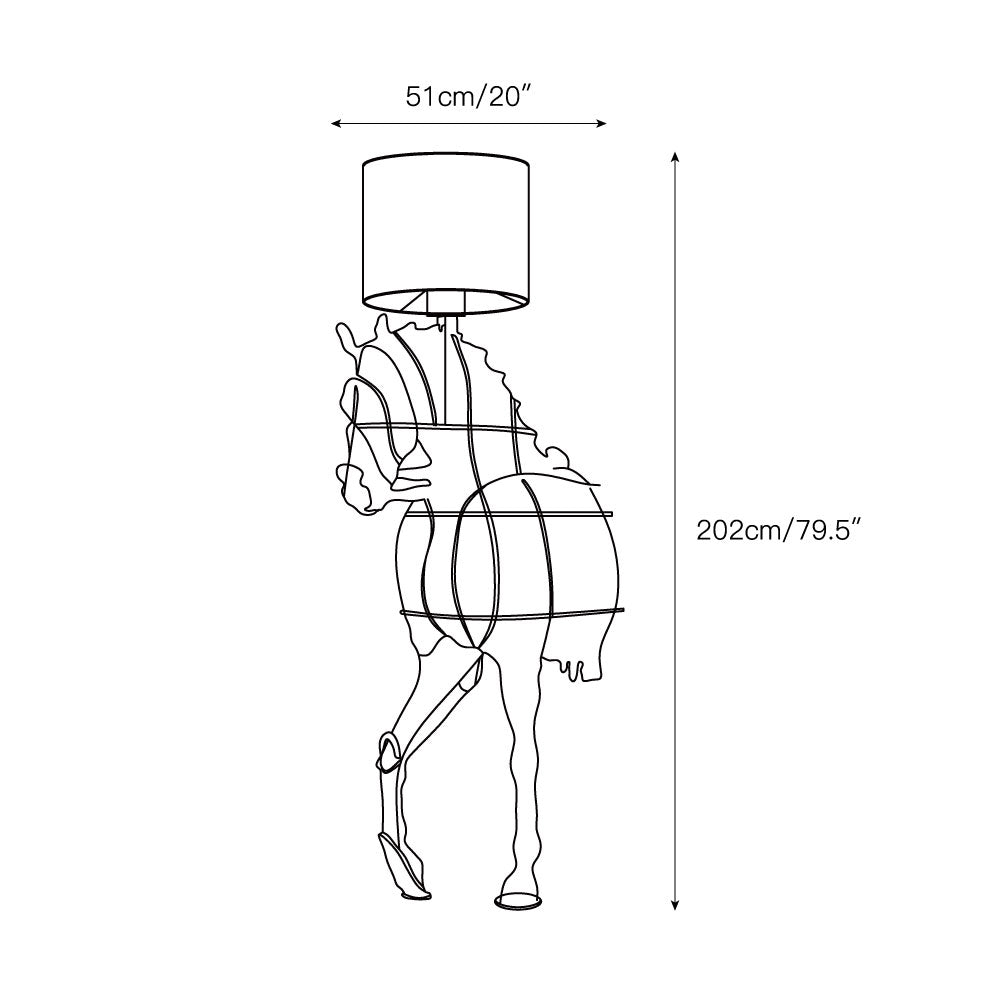 Tete Horse Floor Lamp - Lamp Copper