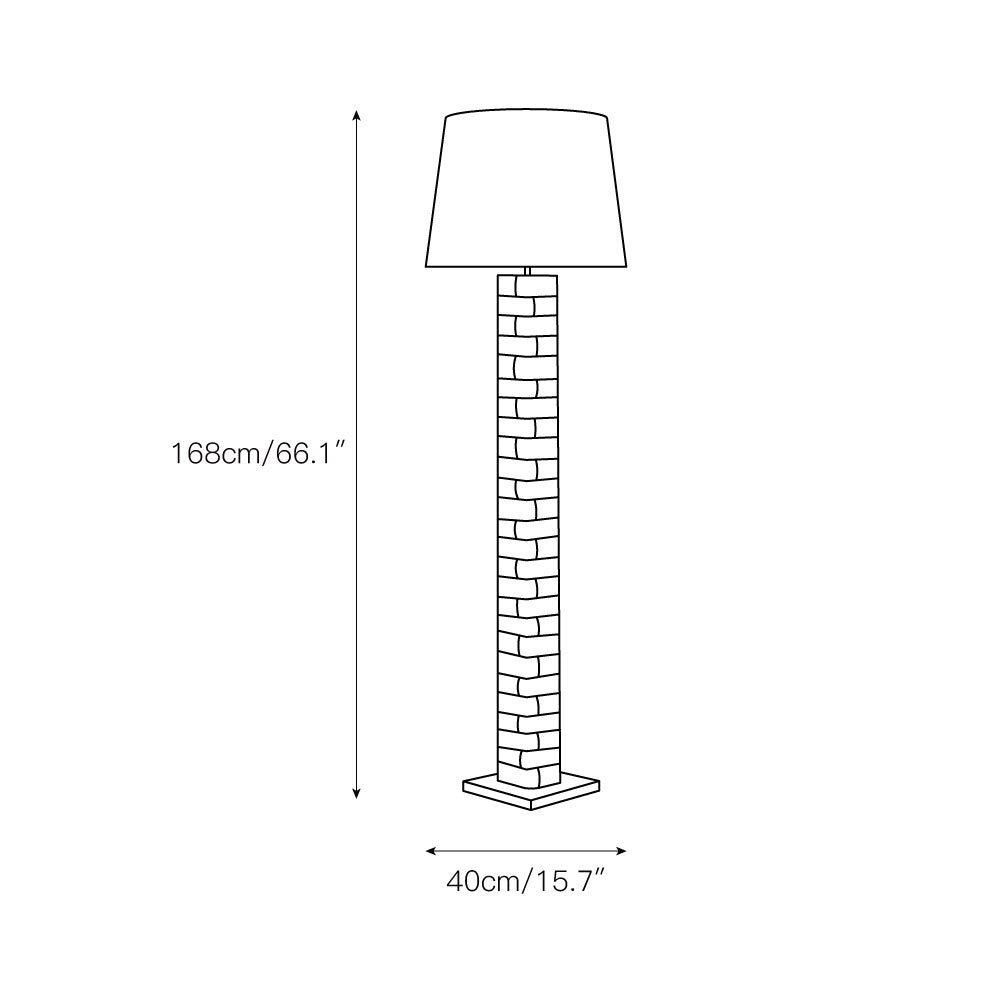 Textile Block Floor Lamp - Lamp Copper
