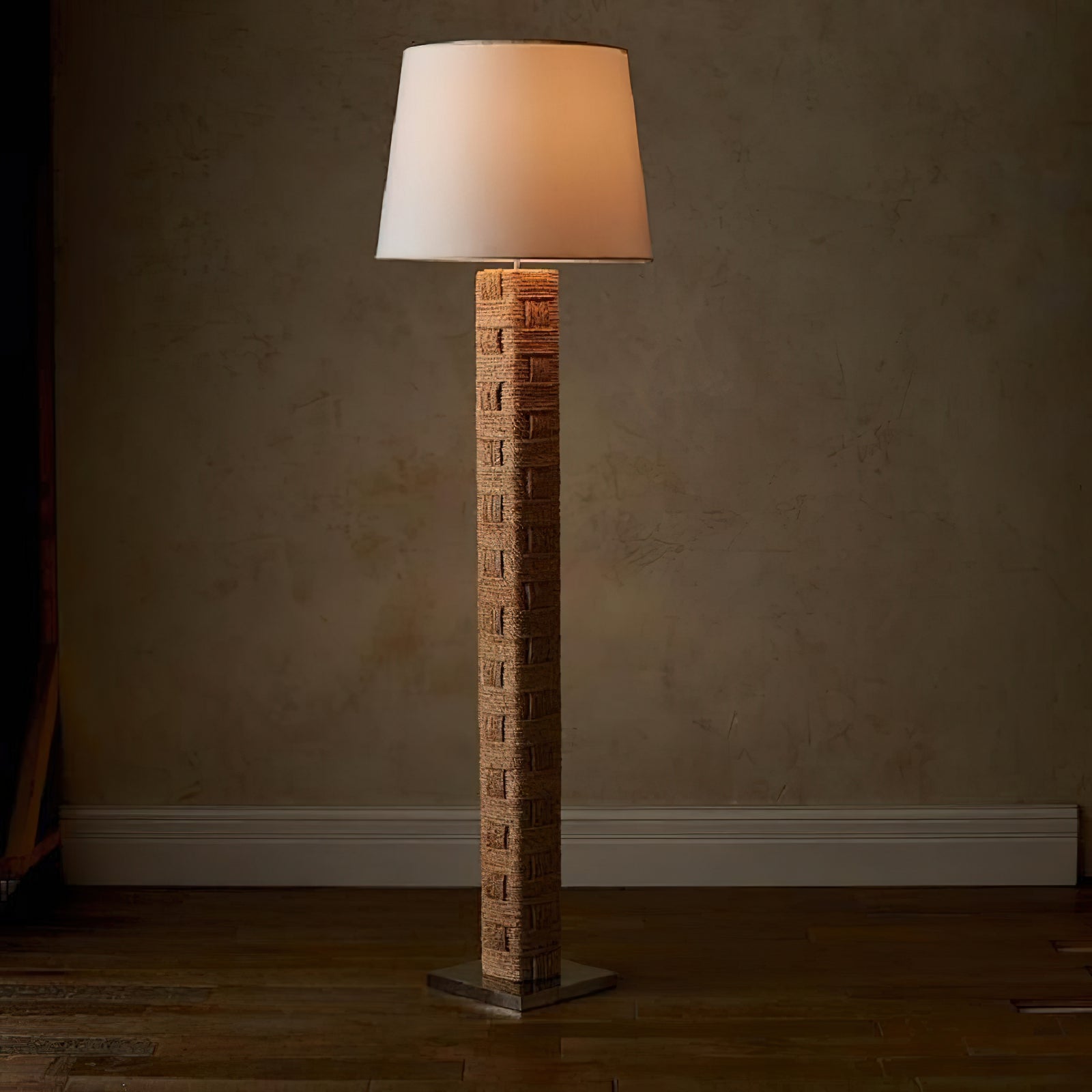 Textile Block Floor Lamp - Lamp Copper