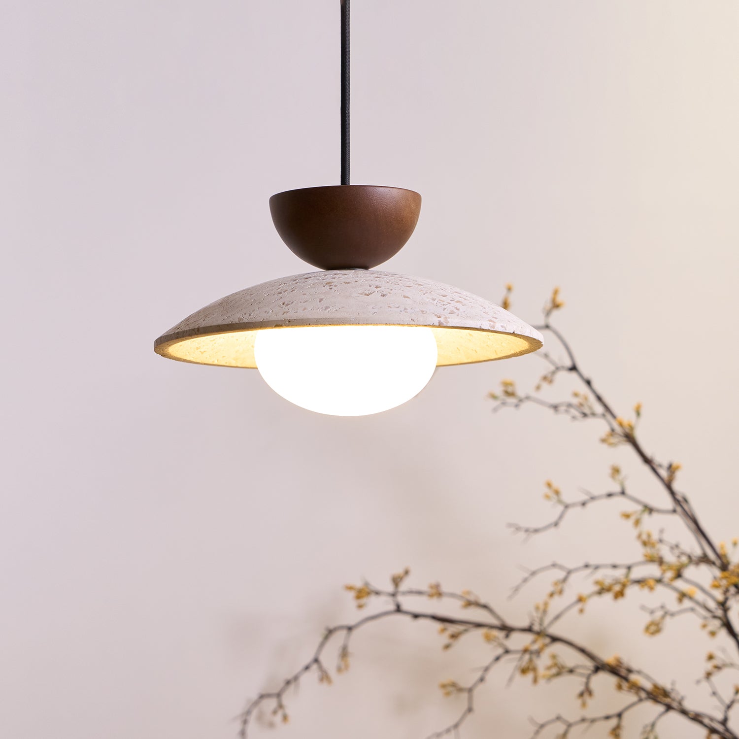 Ritta Lampade a Sospensione Moderne in Travertino Naturale