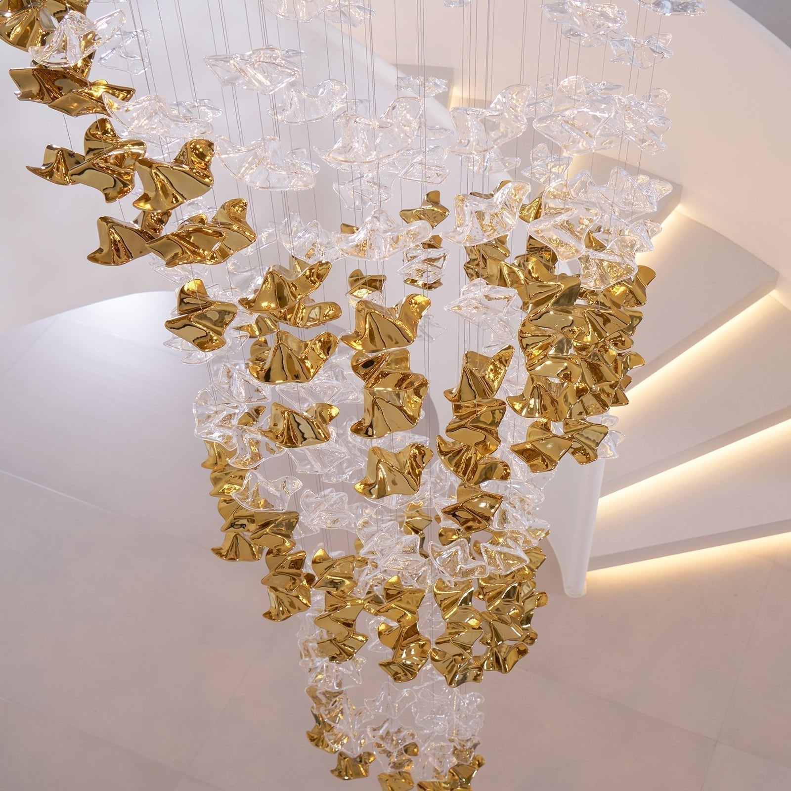 Nephele Crystal Leaf Chandelier - Blowlighting