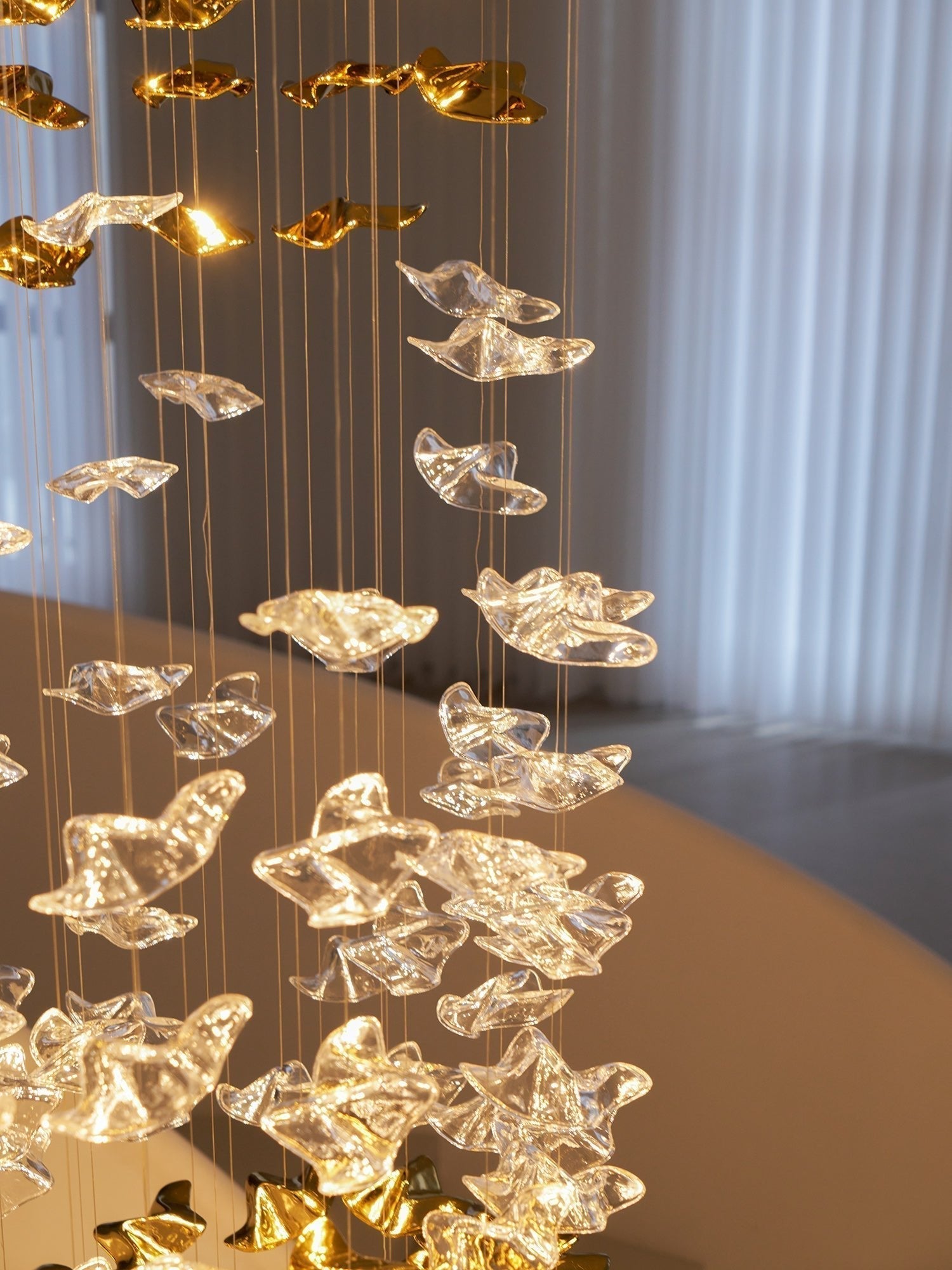 Nephele Crystal Leaf Chandelier - Blowlighting