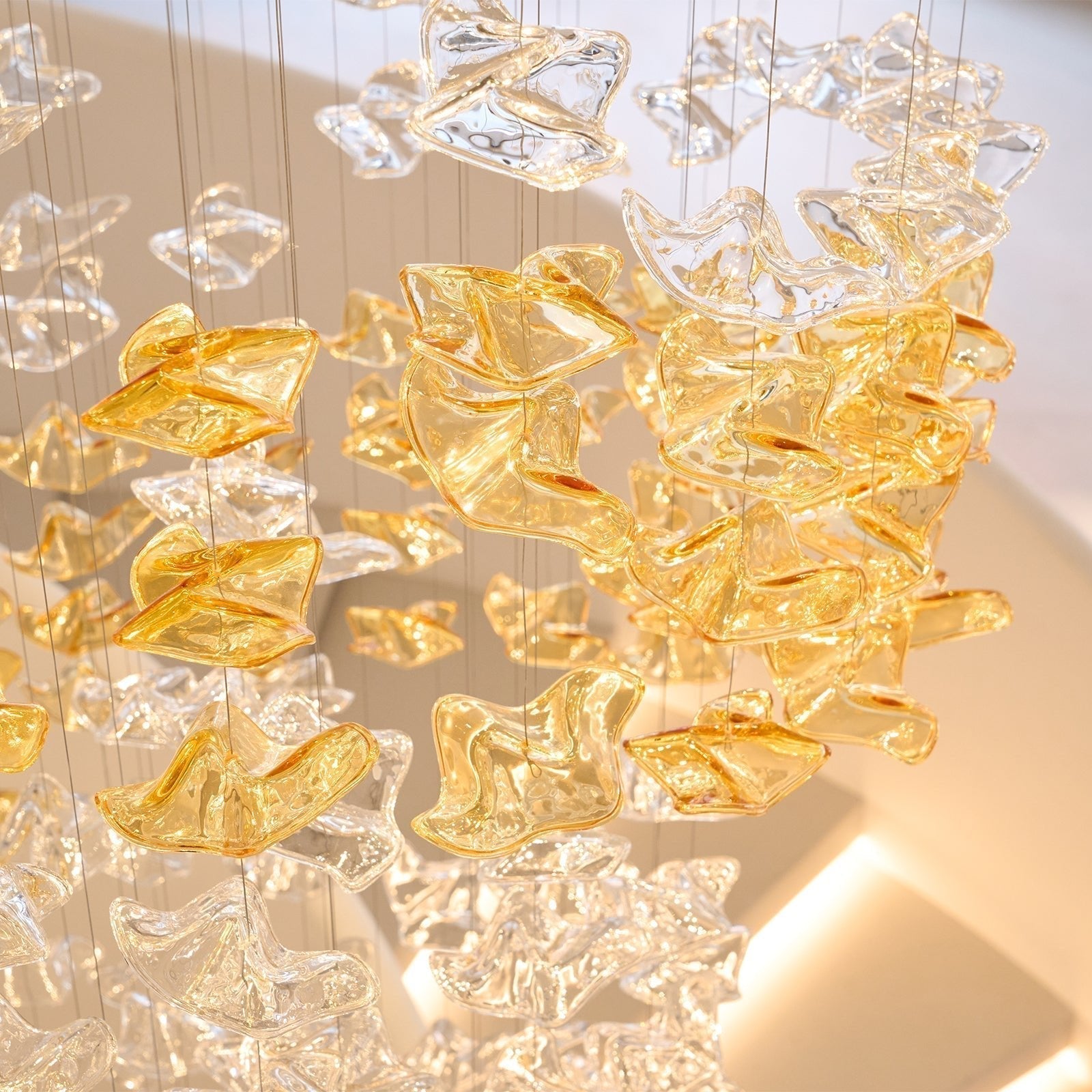 Nephele Crystal Leaf Chandelier - Blowlighting