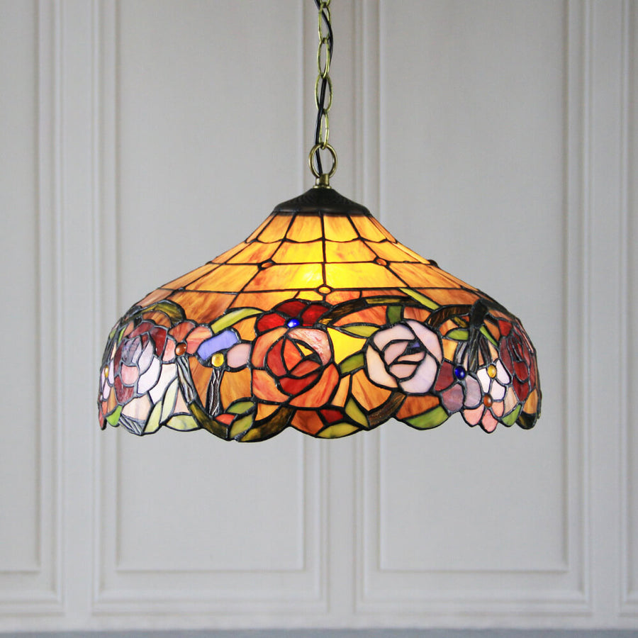 Tiffany Vintage LED Metallo Vetro Lampade a Sospensione Ristorante