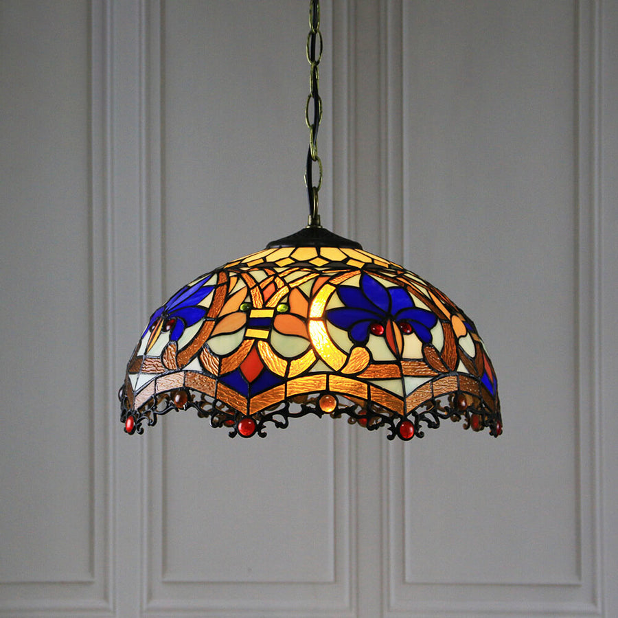 Tiffany Vintage LED Metallo Vetro Lampade a Sospensione Ristorante